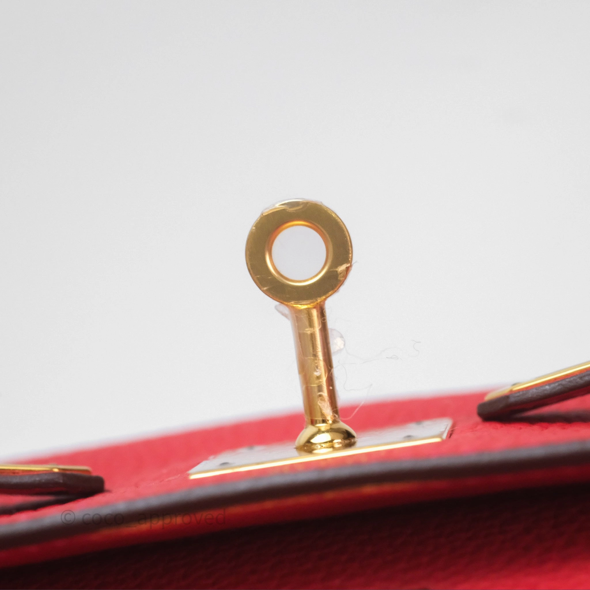 Herms Kelly 28 Retourne Geranium D5 Togo Gold Hardware