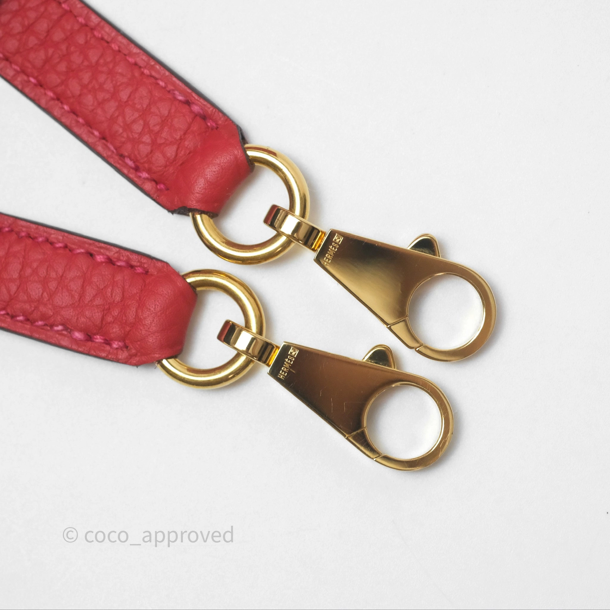 Herms Kelly 28 Retourne Geranium D5 Togo Gold Hardware