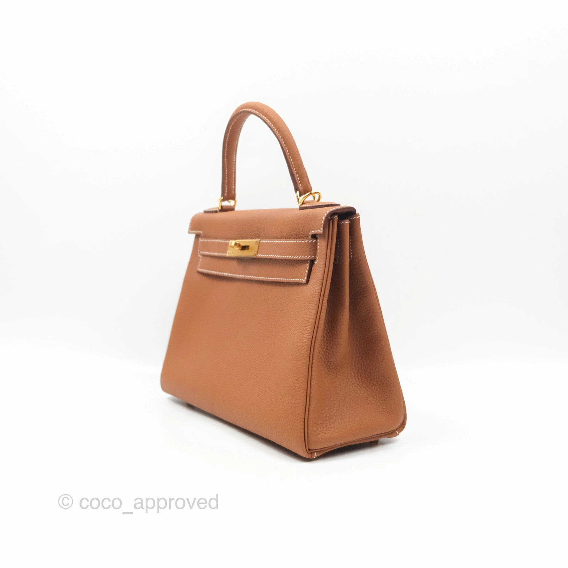 Herms Kelly 28 Retourne Gold Togo Gold Hardware