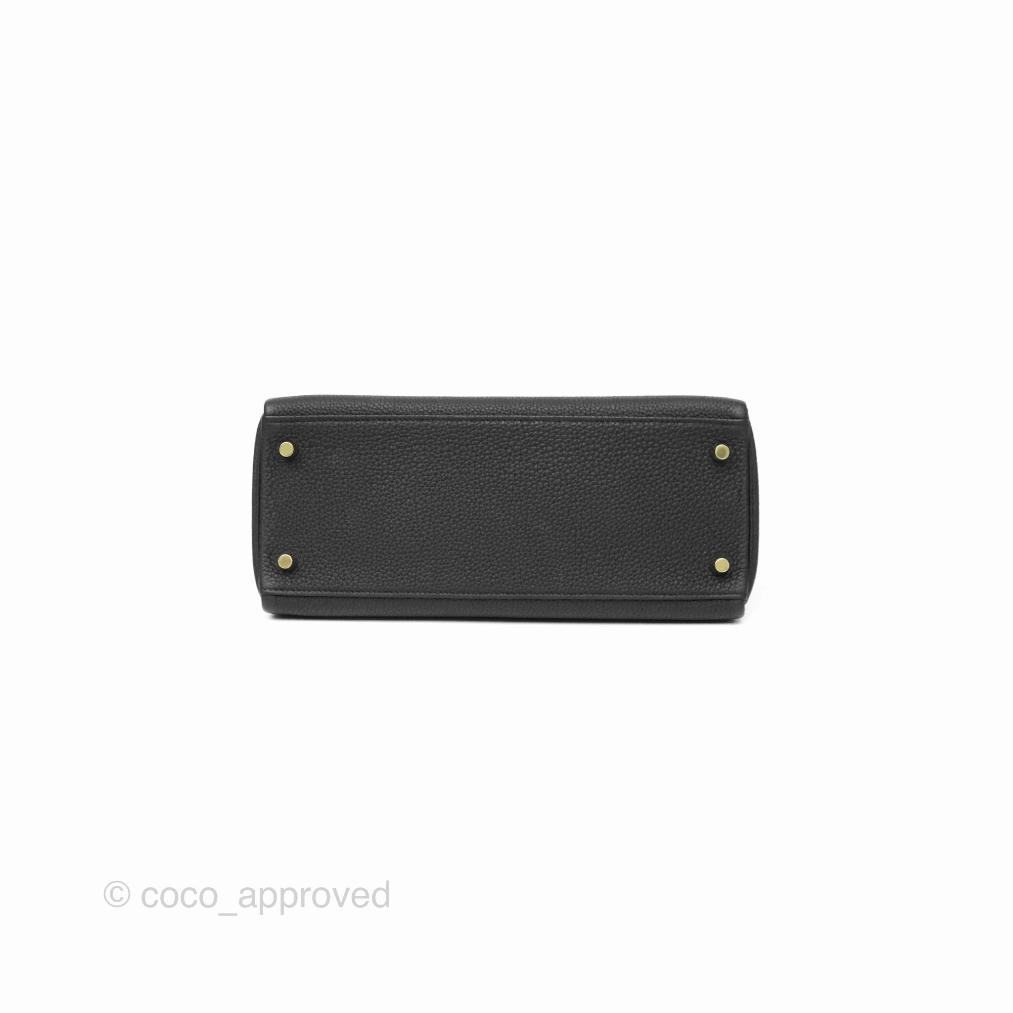 Herms Kelly 28 Retourne Noir Black 89 Clemence Gold Hardware