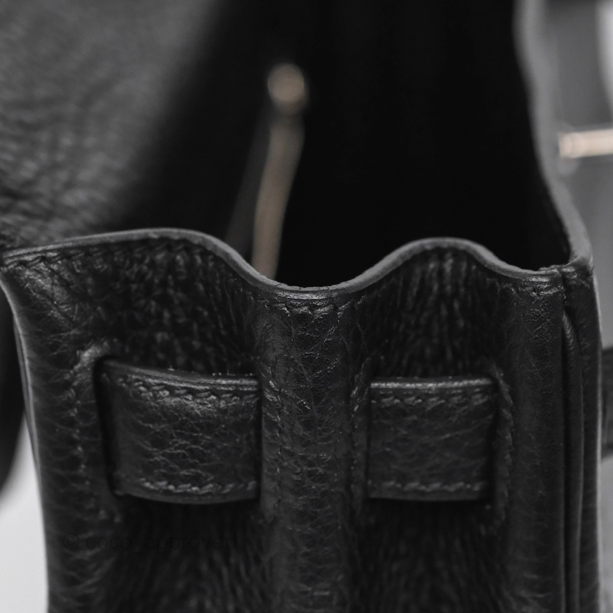 Herms Kelly 28 Retourne Noir Black 89 Clemence Palladium Hardware