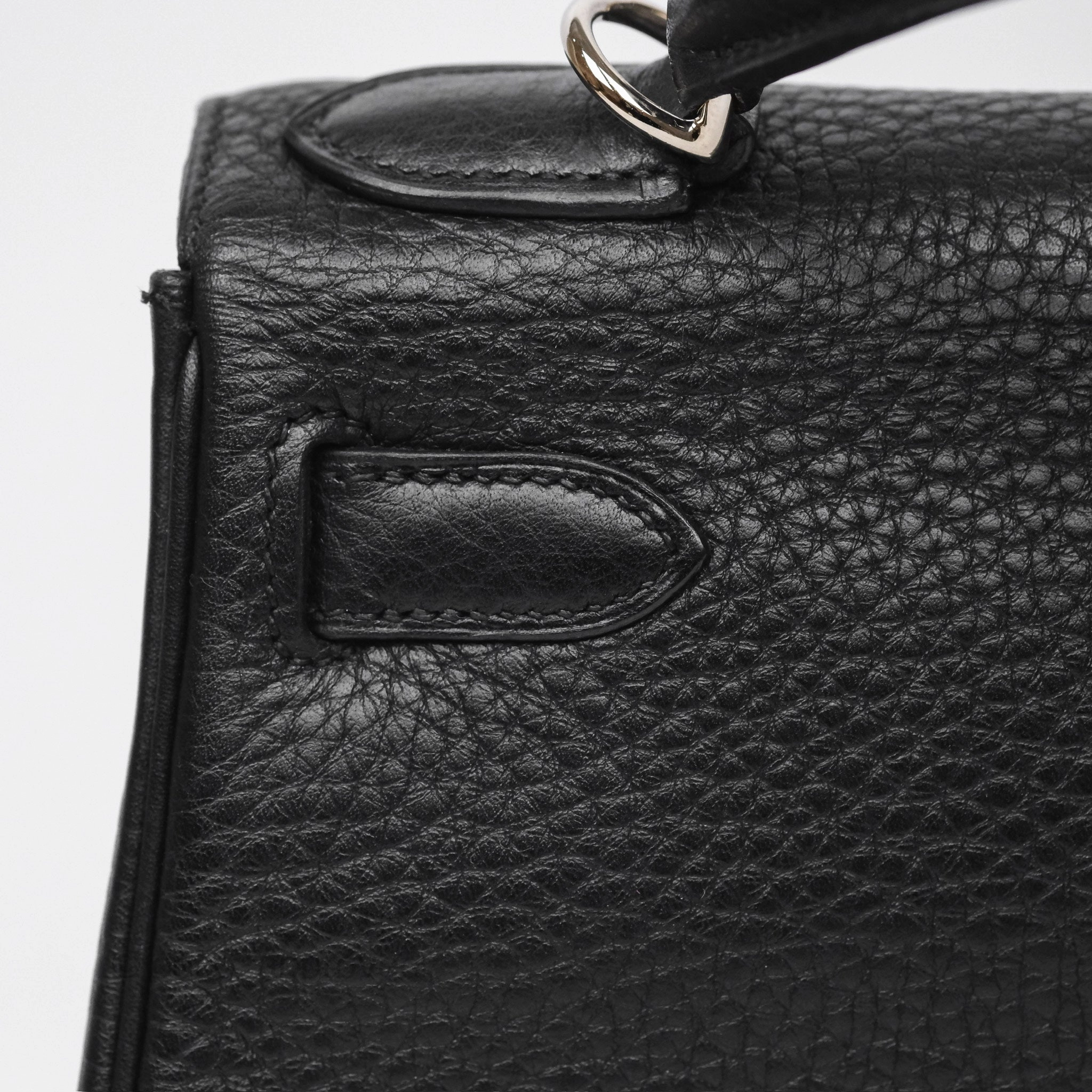 Herms Kelly 28 Retourne Noir Black 89 Clemence Palladium Hardware