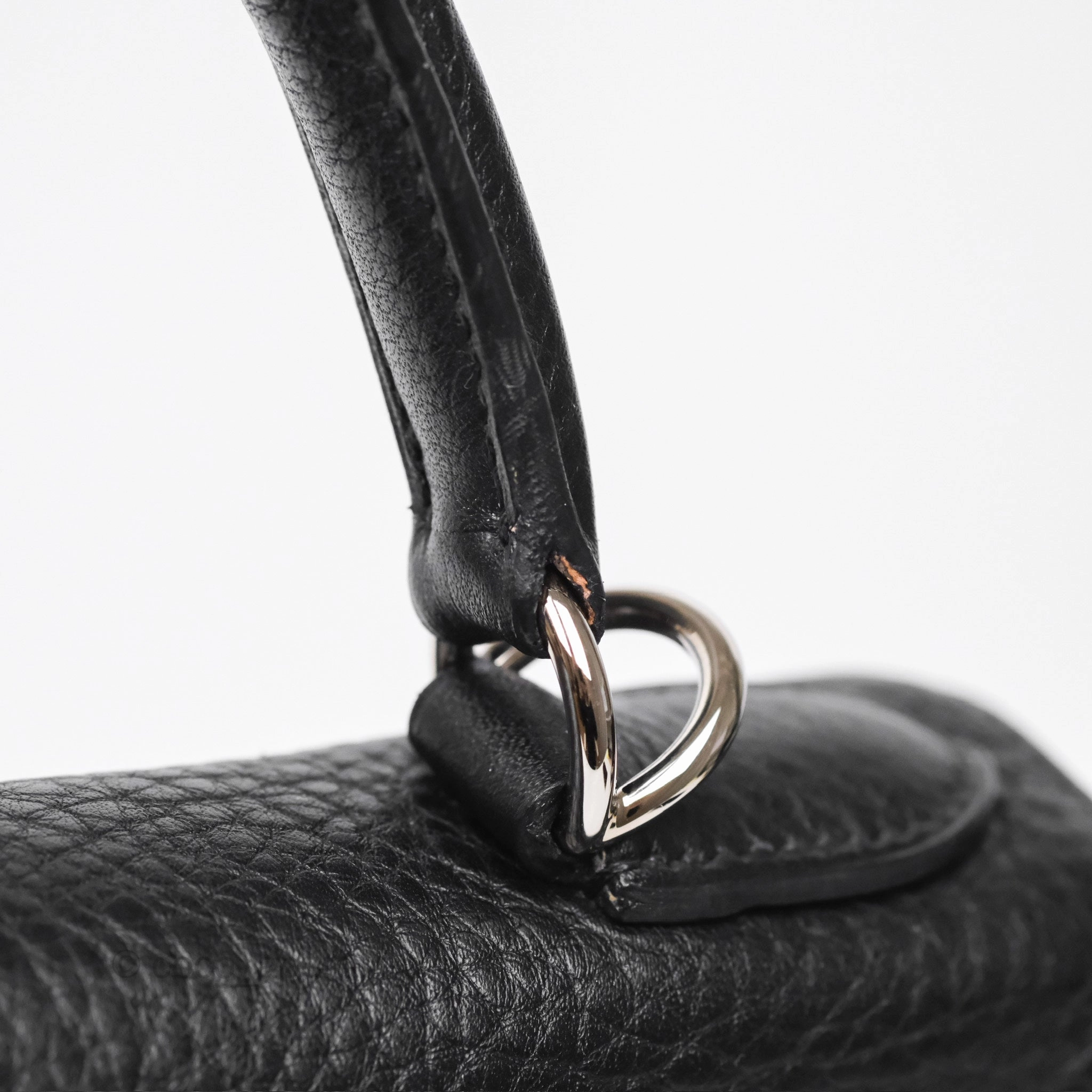 Herms Kelly 28 Retourne Noir Black 89 Clemence Palladium Hardware
