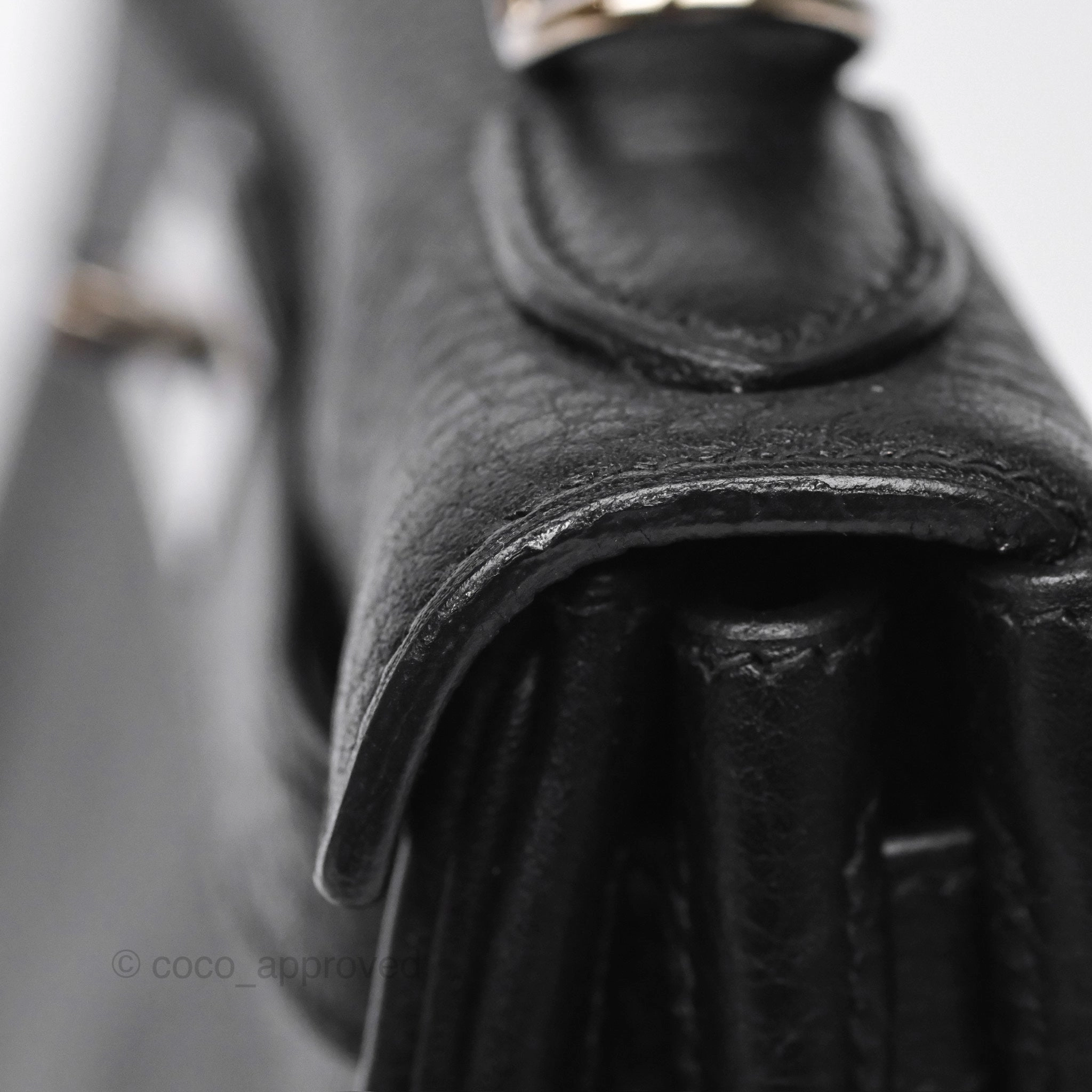 Herms Kelly 28 Retourne Noir Black 89 Clemence Palladium Hardware