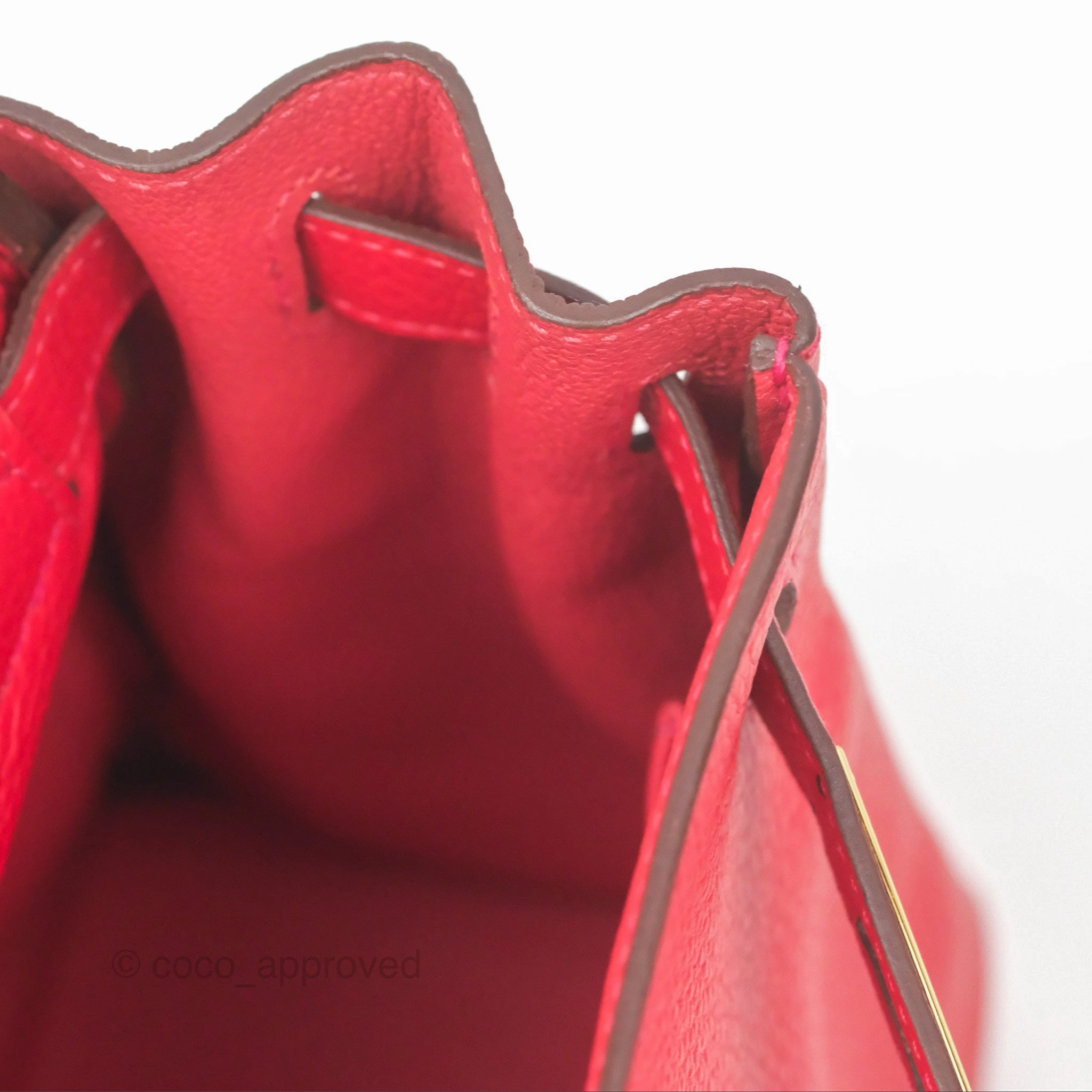 Herms Kelly 28 Retourne Rouge Tomate S5 Clemence Gold Hardware
