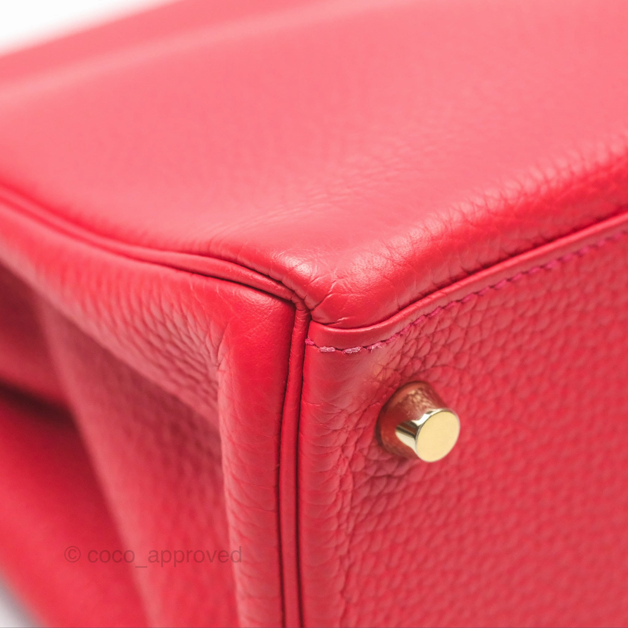 Herms Kelly 28 Retourne Rouge Tomate S5 Clemence Gold Hardware