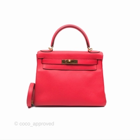 Herms Kelly 28 Retourne Rouge Tomate S5 Clemence Gold Hardware