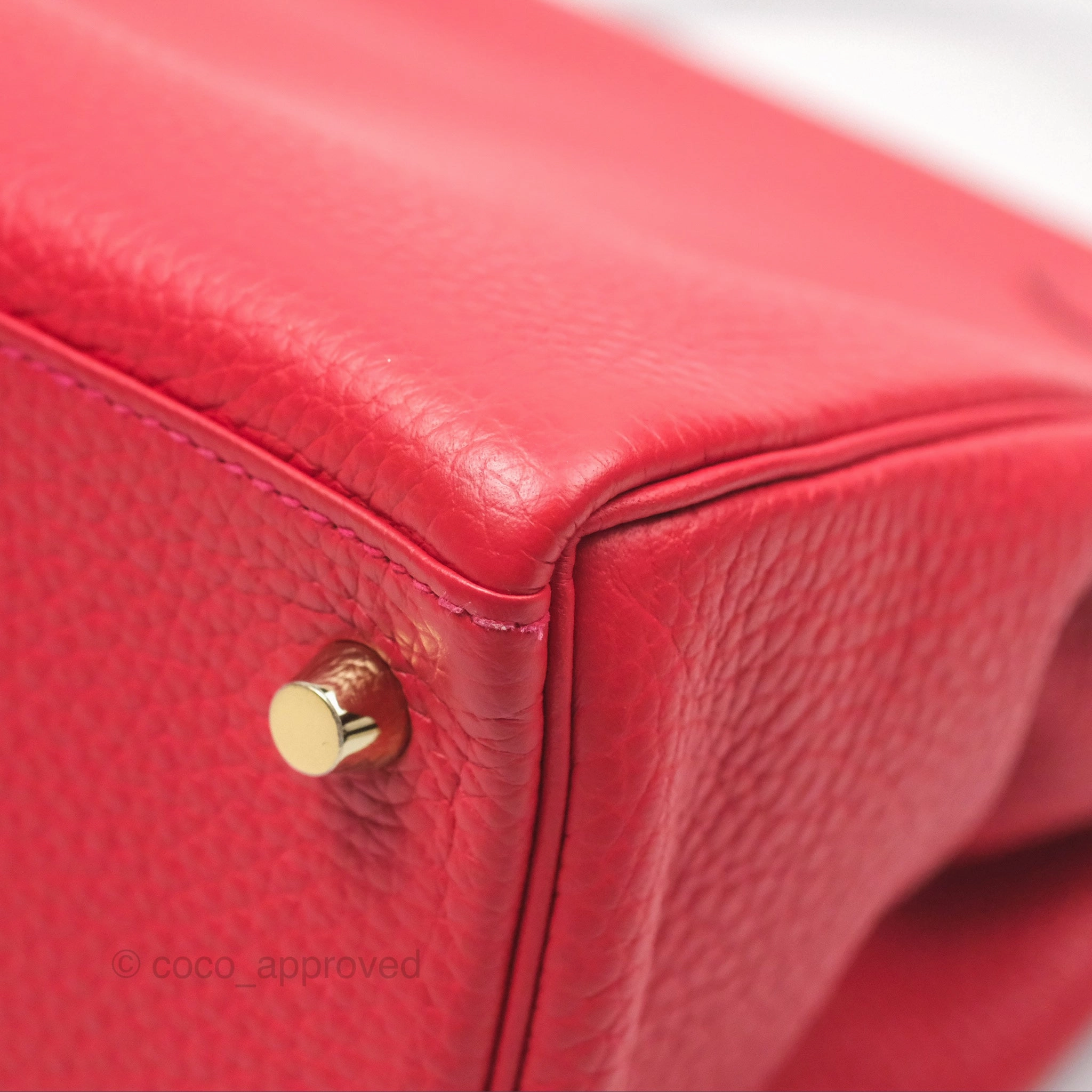 Herms Kelly 28 Retourne Rouge Tomate S5 Clemence Gold Hardware