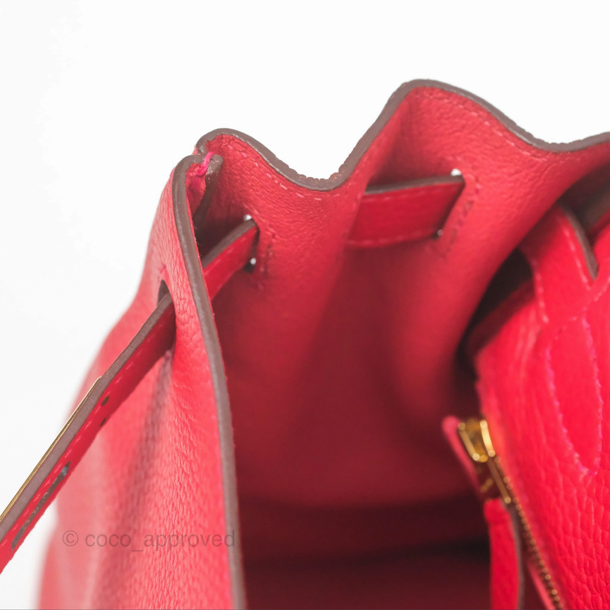 Herms Kelly 28 Retourne Rouge Tomate S5 Clemence Gold Hardware