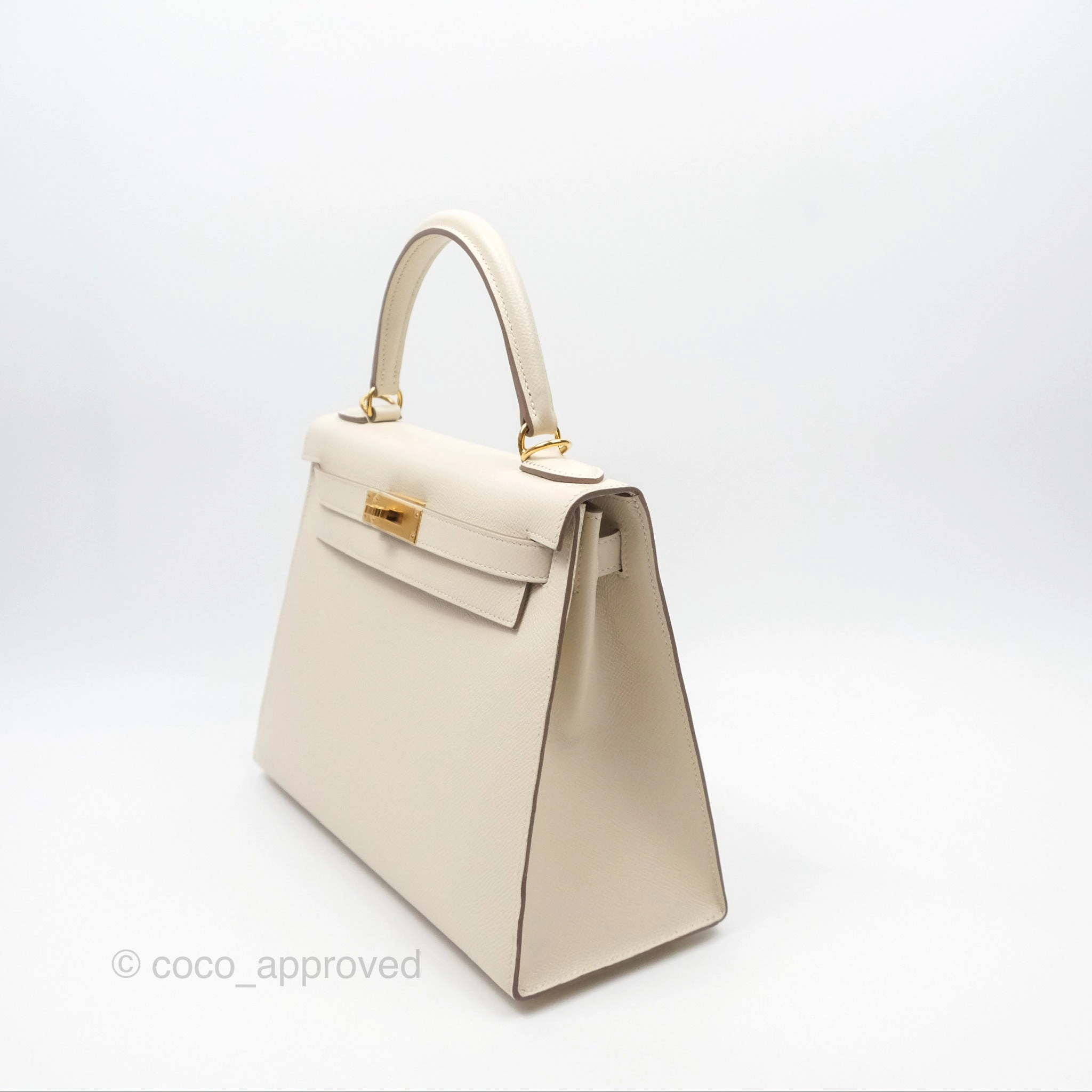 Herms Kelly 28 Sellier Craie 10 Epsom Gold Hardware