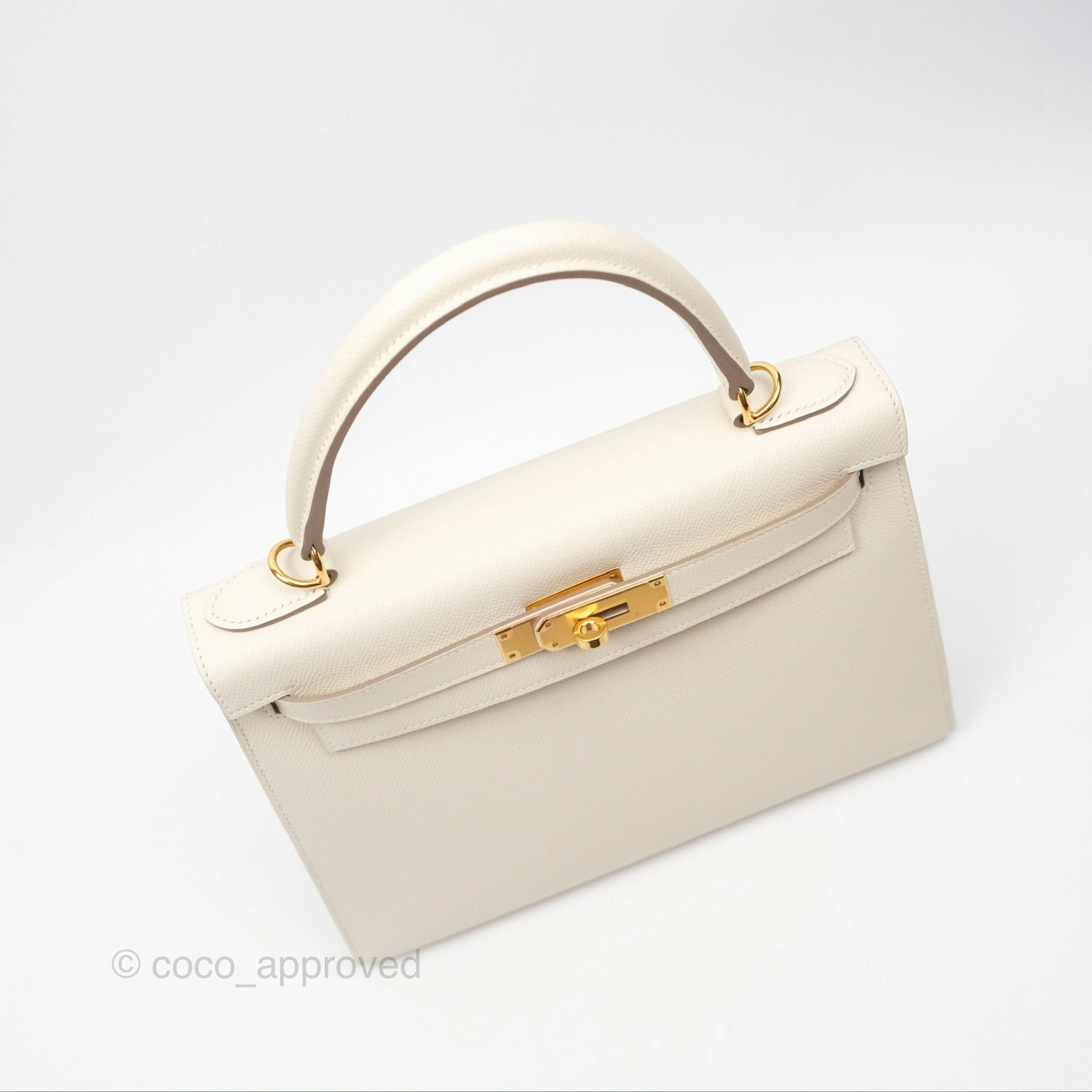 Herms Kelly 28 Sellier Craie 10 Epsom Gold Hardware