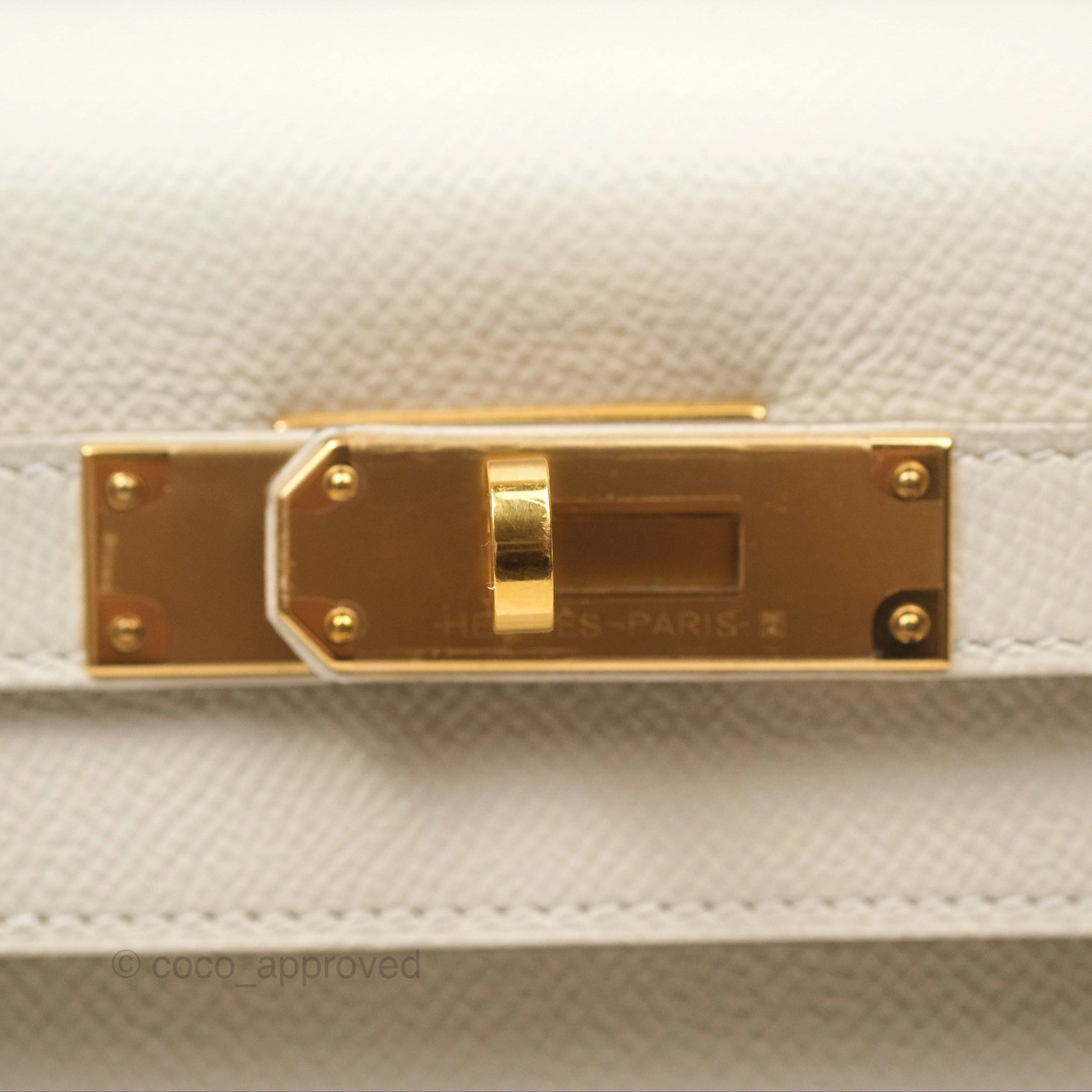 Herms Kelly 28 Sellier Craie 10 Epsom Gold Hardware
