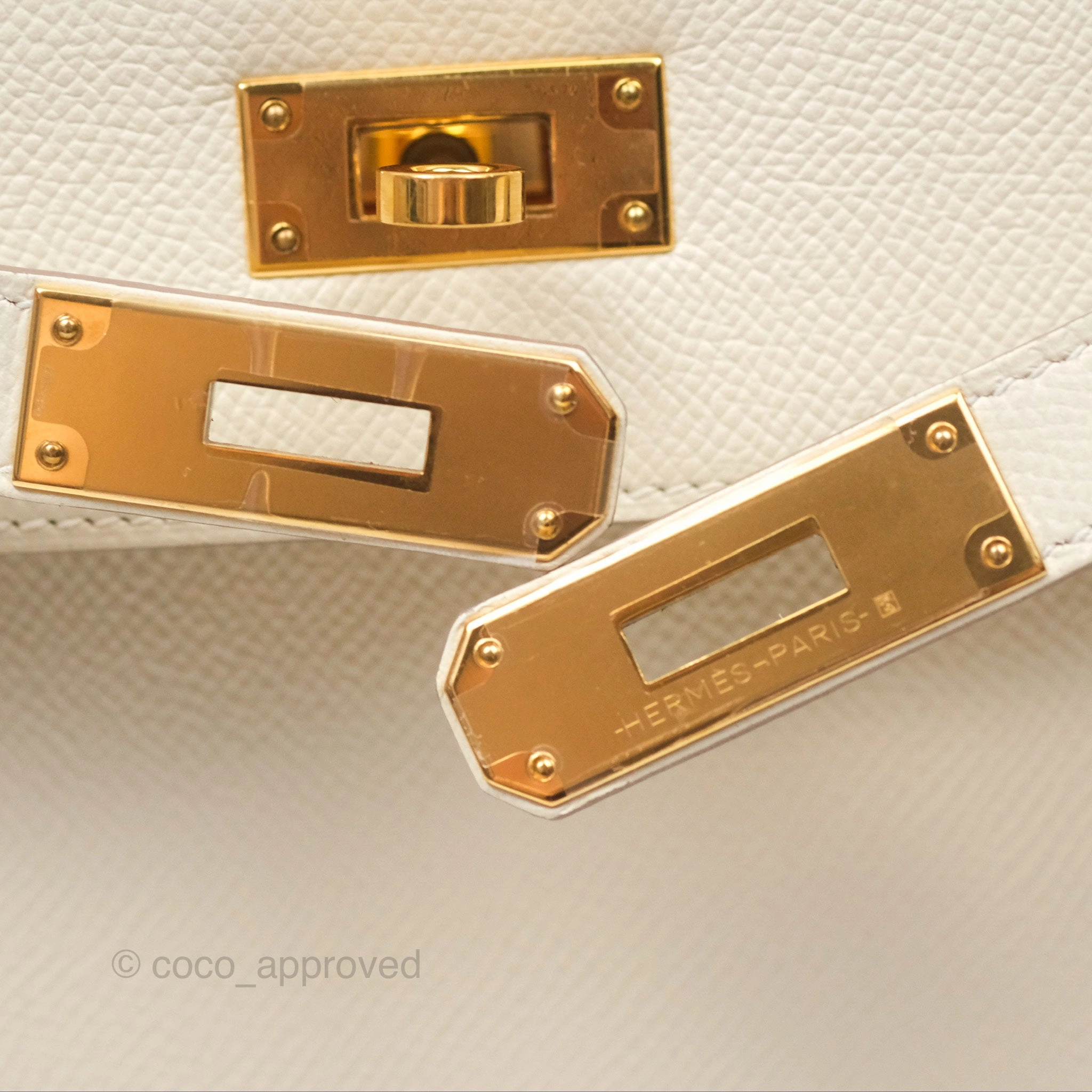 Herms Kelly 28 Sellier Craie 10 Epsom Gold Hardware