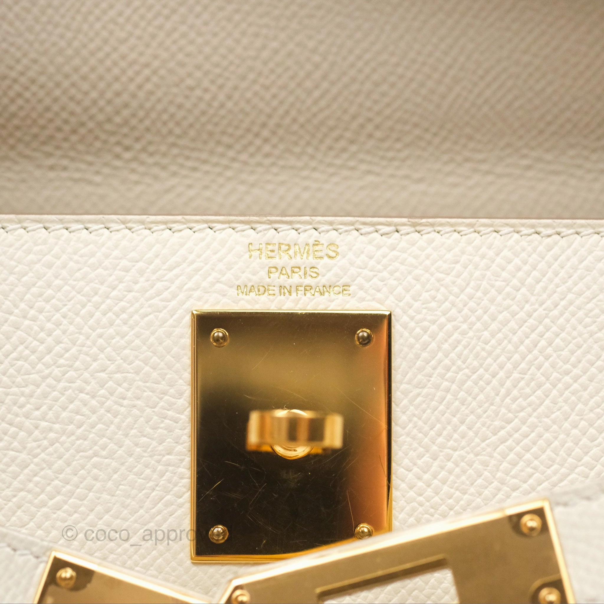 Herms Kelly 28 Sellier Craie 10 Epsom Gold Hardware