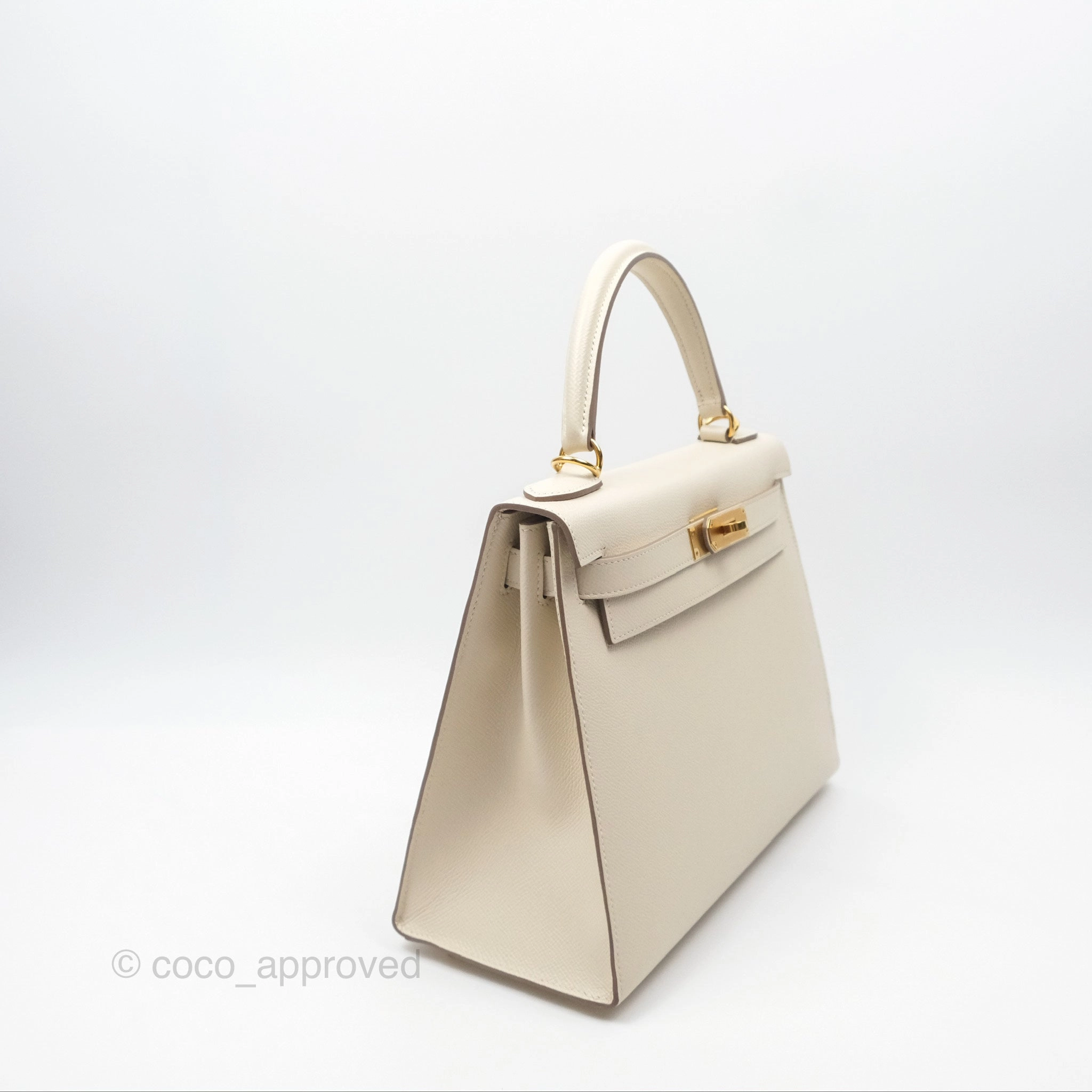 Herms Kelly 28 Sellier Craie 10 Epsom Gold Hardware