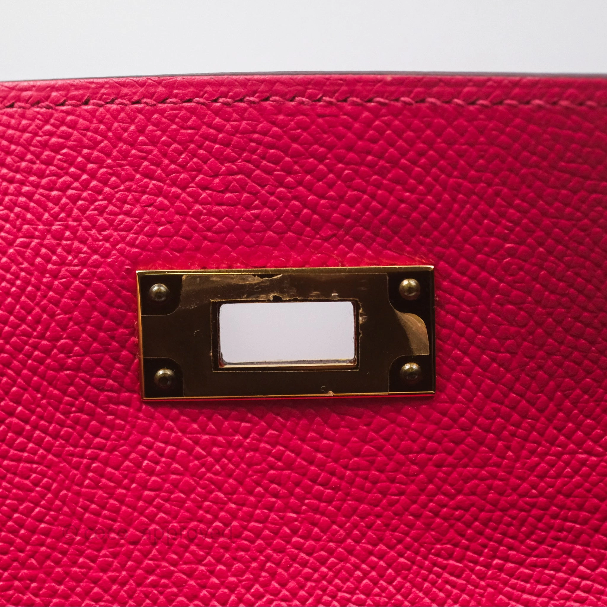 Herms Kelly 28 Sellier Rose Extreme I6 Epsom Gold Hardware