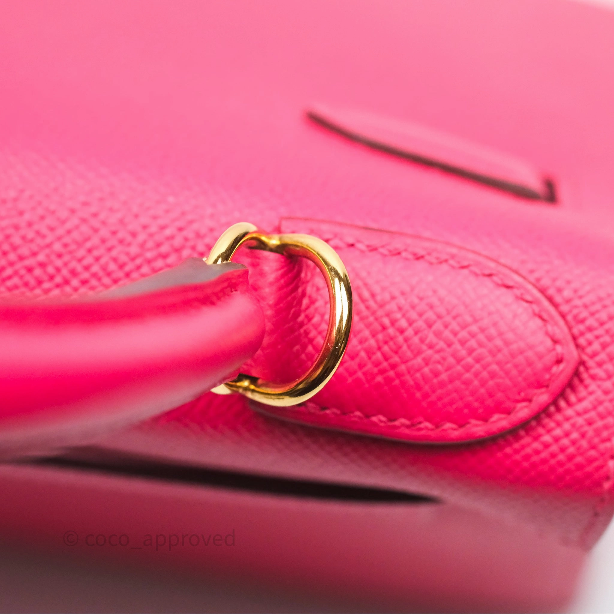 Herms Kelly 28 Sellier Rose Extreme I6 Epsom Gold Hardware