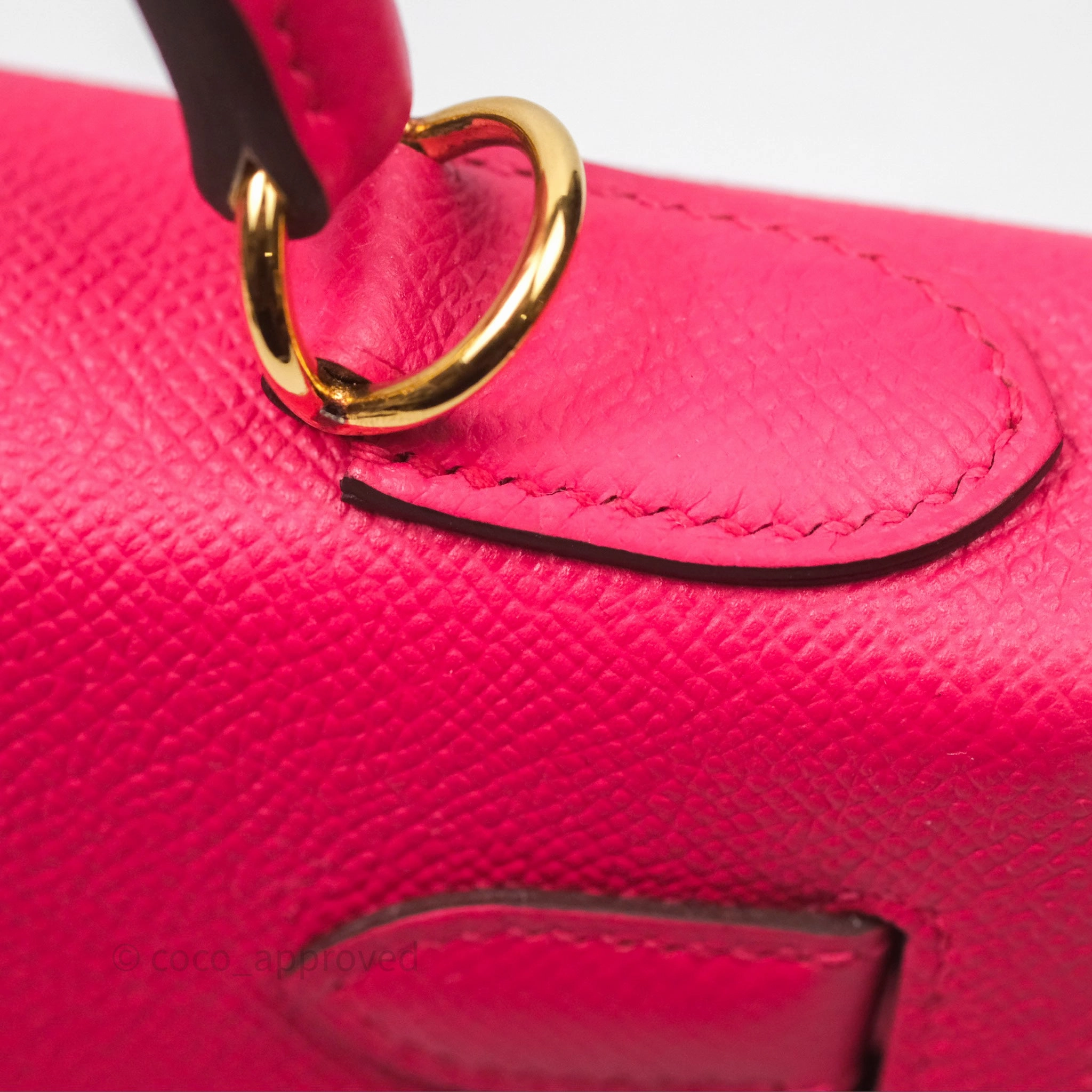 Herms Kelly 28 Sellier Rose Extreme I6 Epsom Gold Hardware