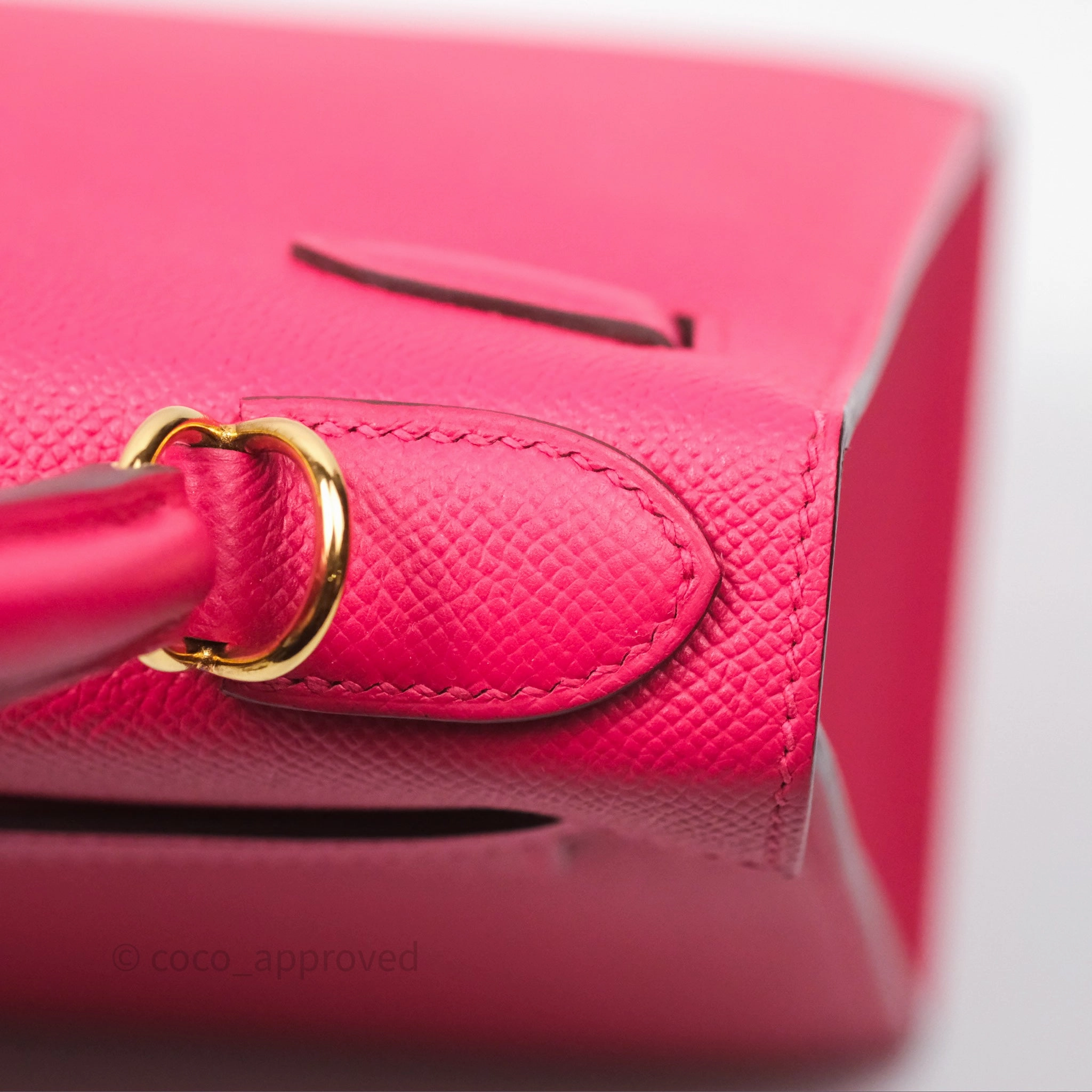 Herms Kelly 28 Sellier Rose Extreme I6 Epsom Gold Hardware