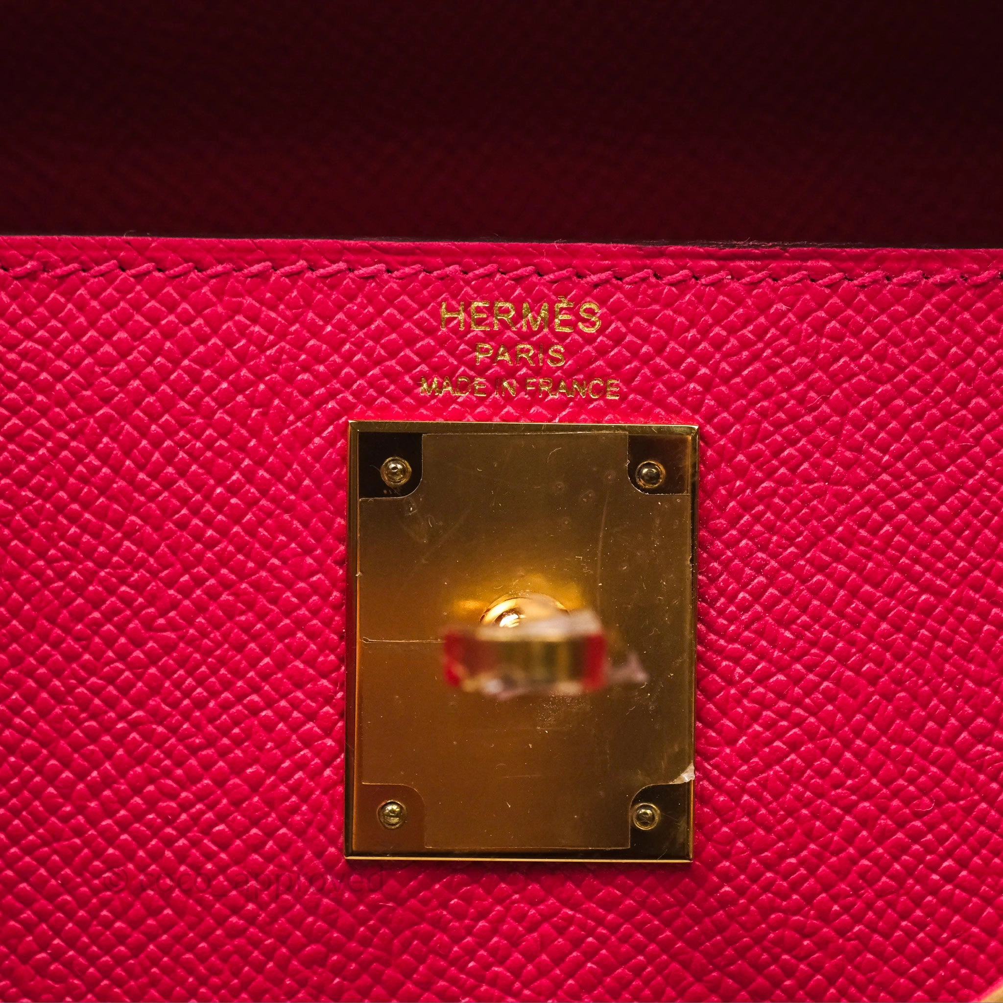 Herms Kelly 28 Sellier Rose Extreme I6 Epsom Gold Hardware