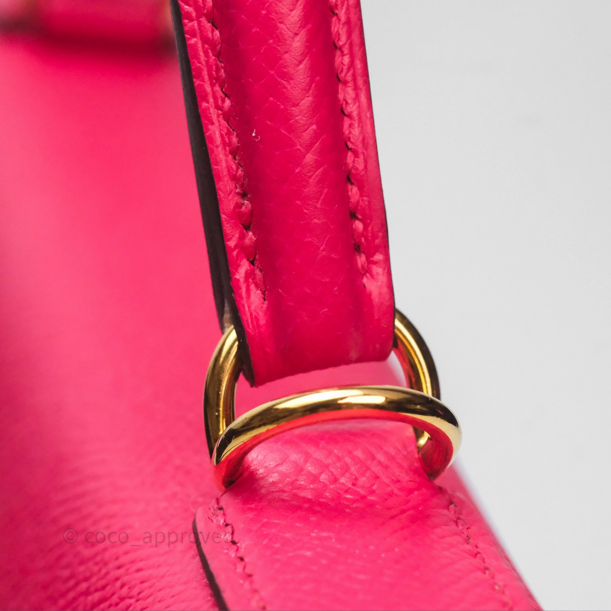 Herms Kelly 28 Sellier Rose Extreme I6 Epsom Gold Hardware