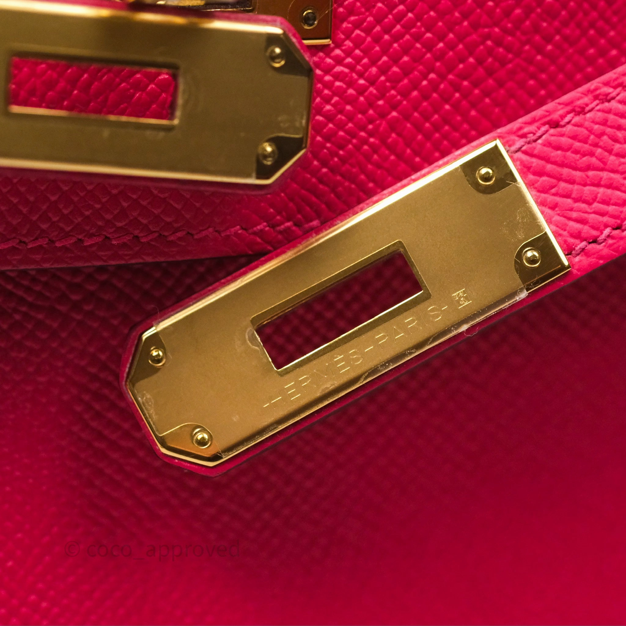 Herms Kelly 28 Sellier Rose Extreme I6 Epsom Gold Hardware