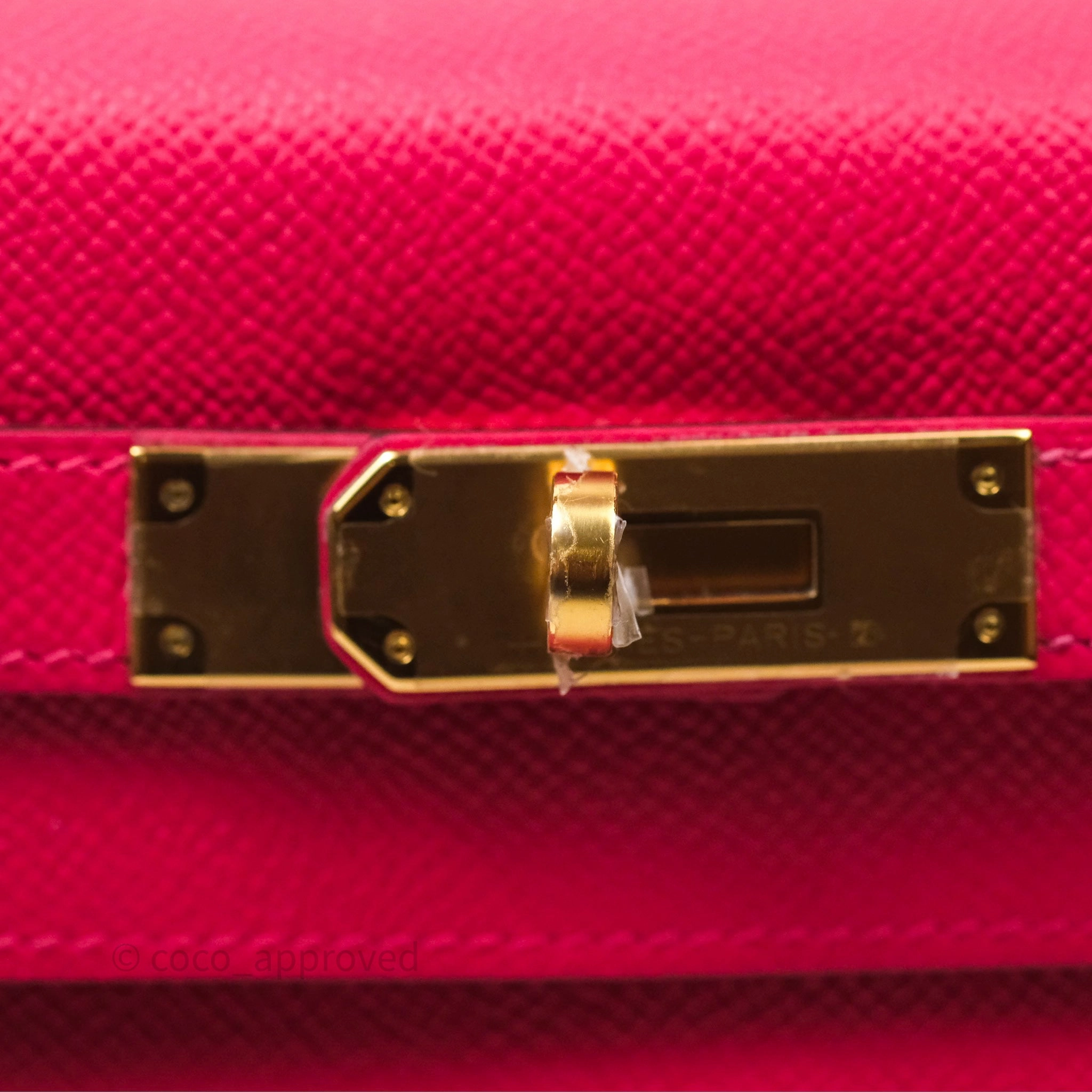 Herms Kelly 28 Sellier Rose Extreme I6 Epsom Gold Hardware