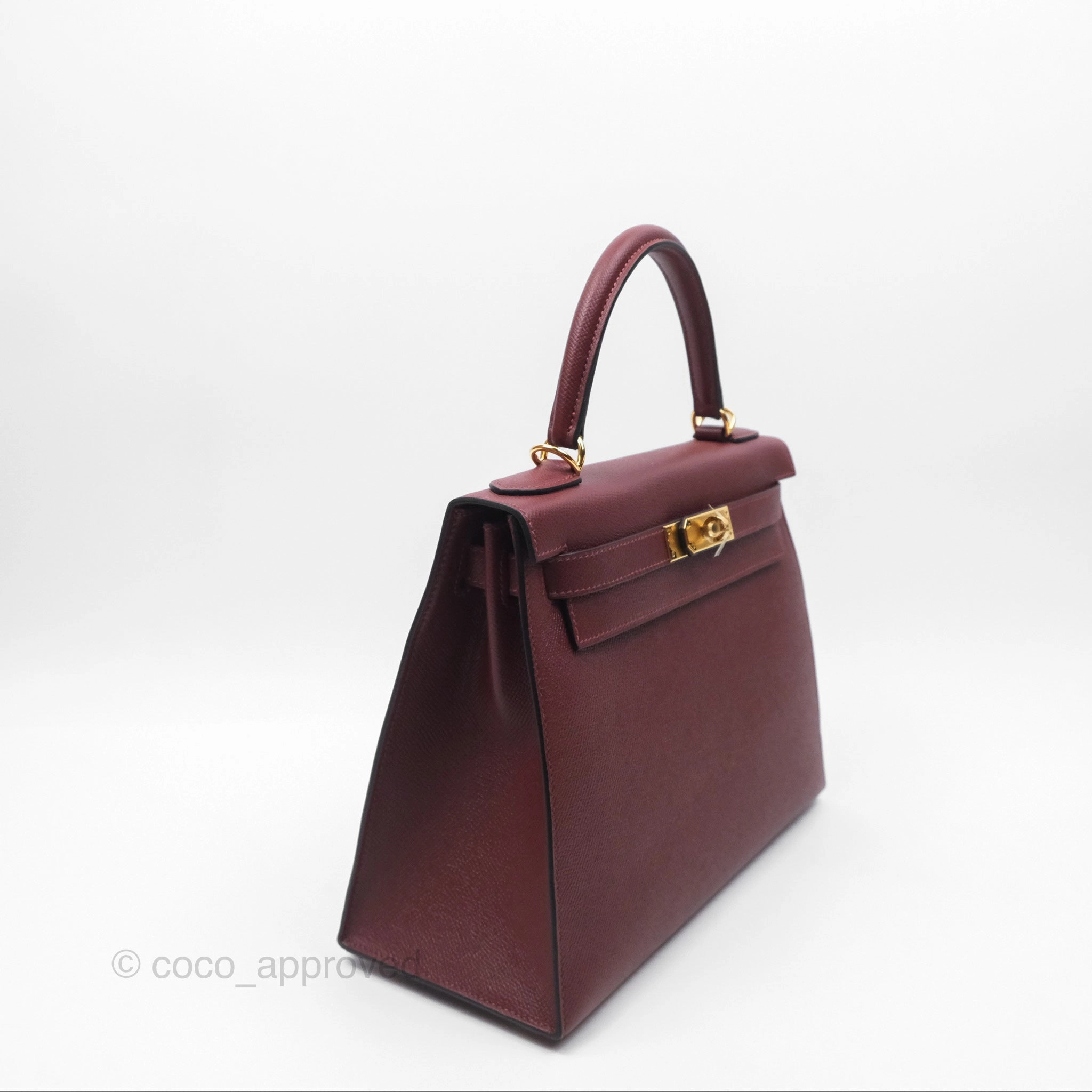 Herms Kelly 28 Sellier Rouge Epsom Gold Hardware