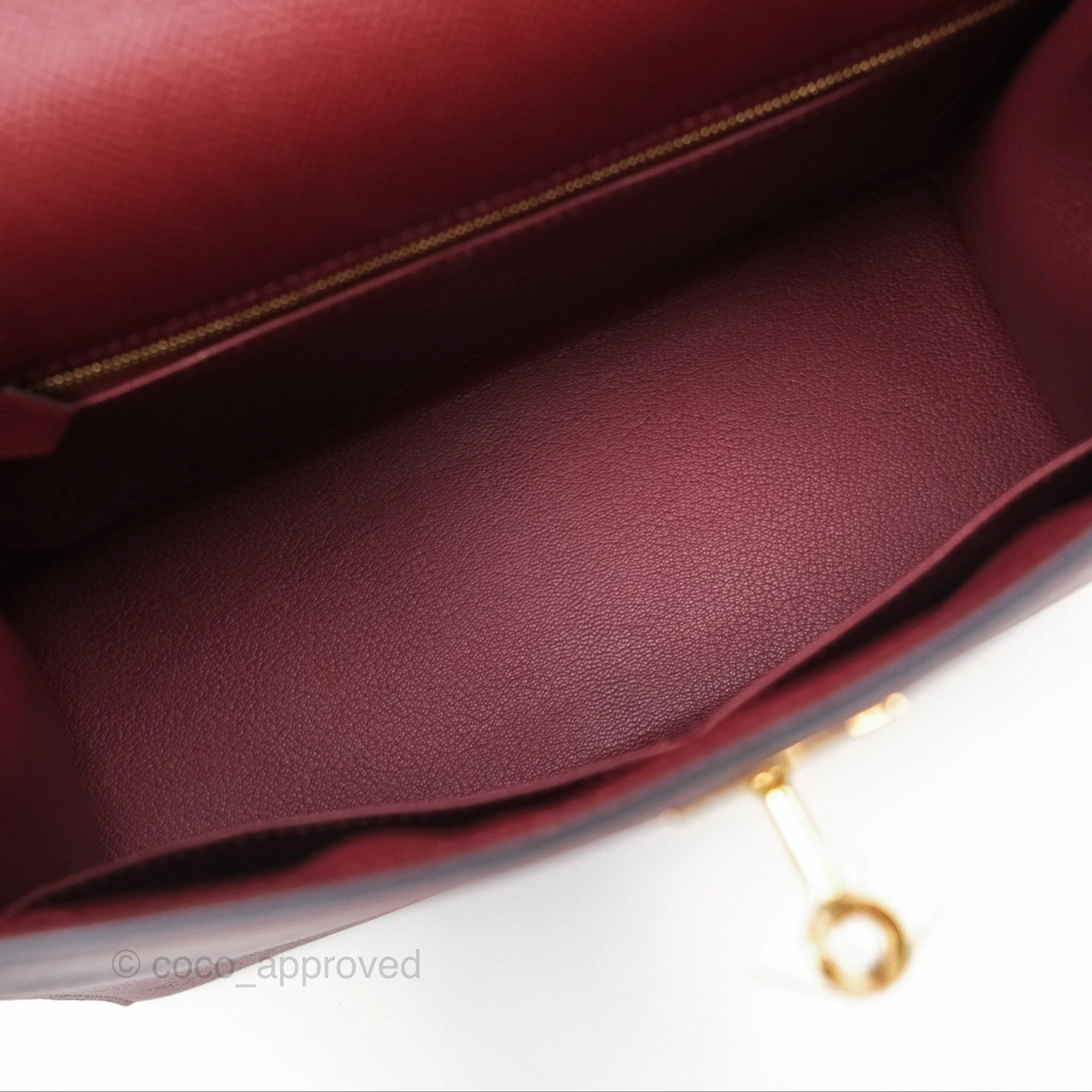 Herms Kelly 28 Sellier Rouge Epsom Gold Hardware