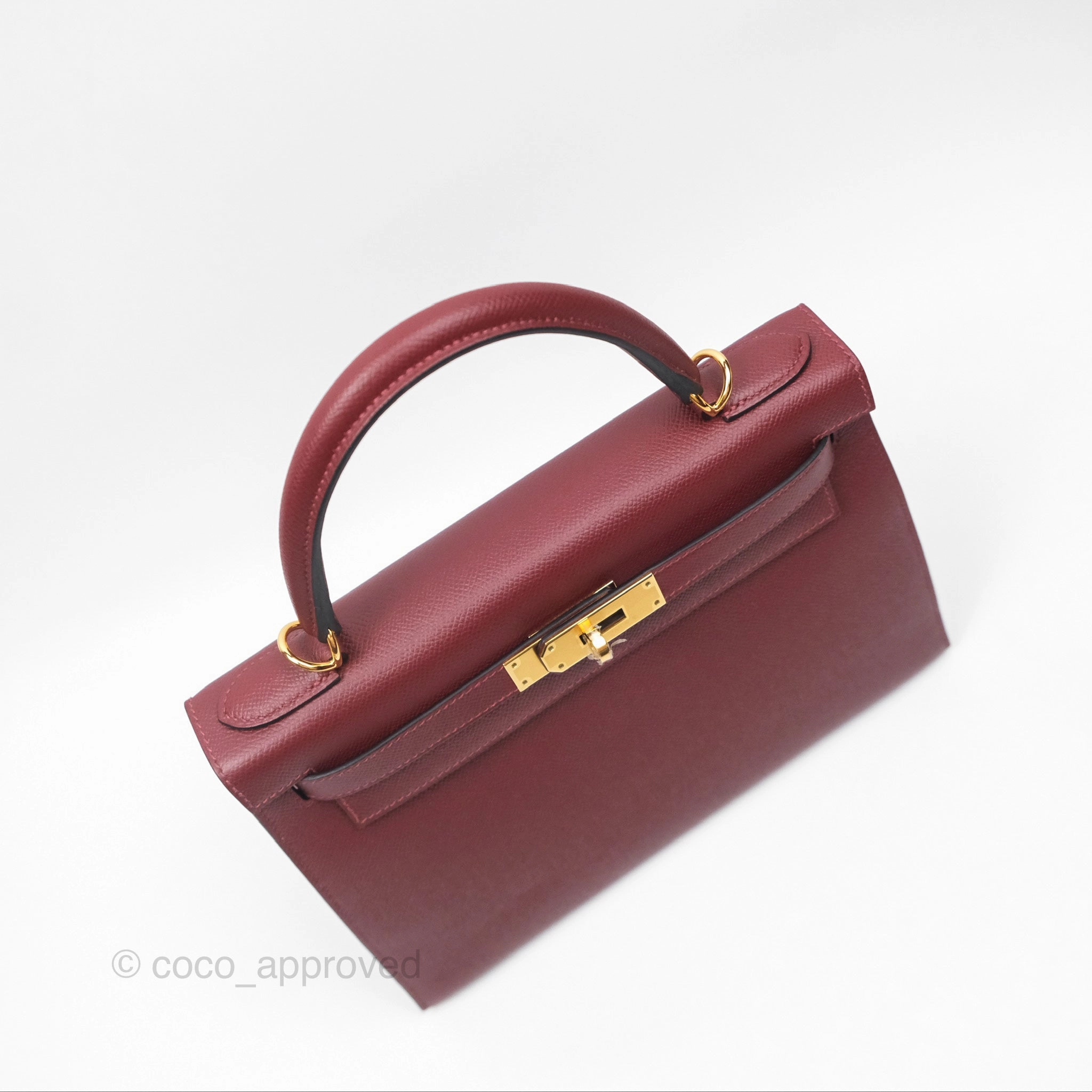 Herms Kelly 28 Sellier Rouge Epsom Gold Hardware