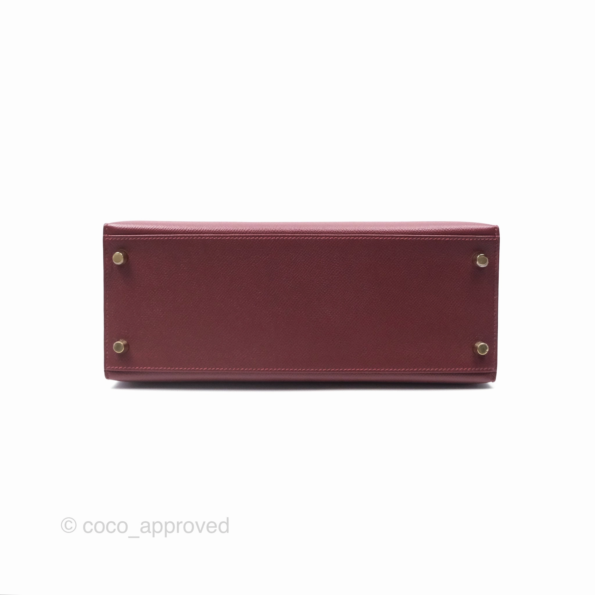Herms Kelly 28 Sellier Rouge Epsom Gold Hardware