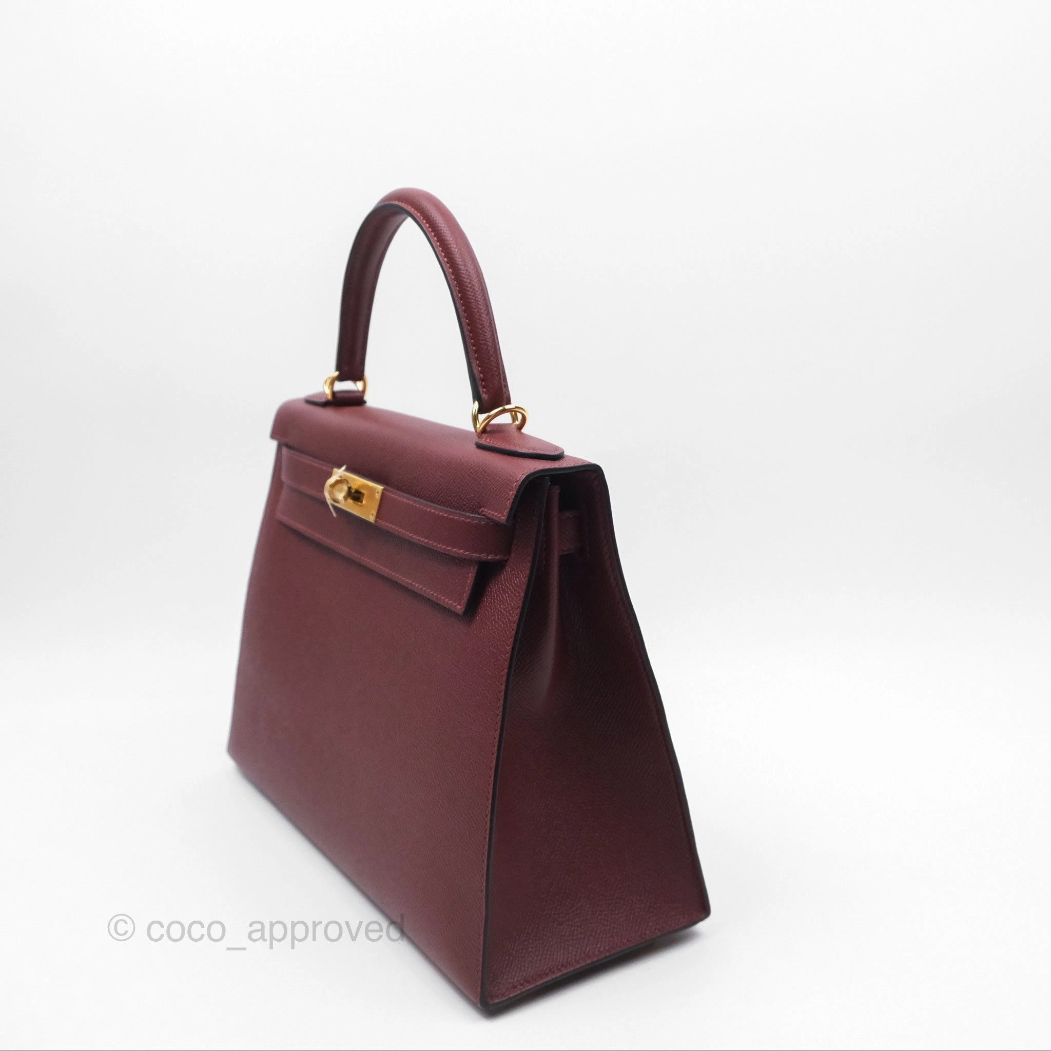Herms Kelly 28 Sellier Rouge Epsom Gold Hardware