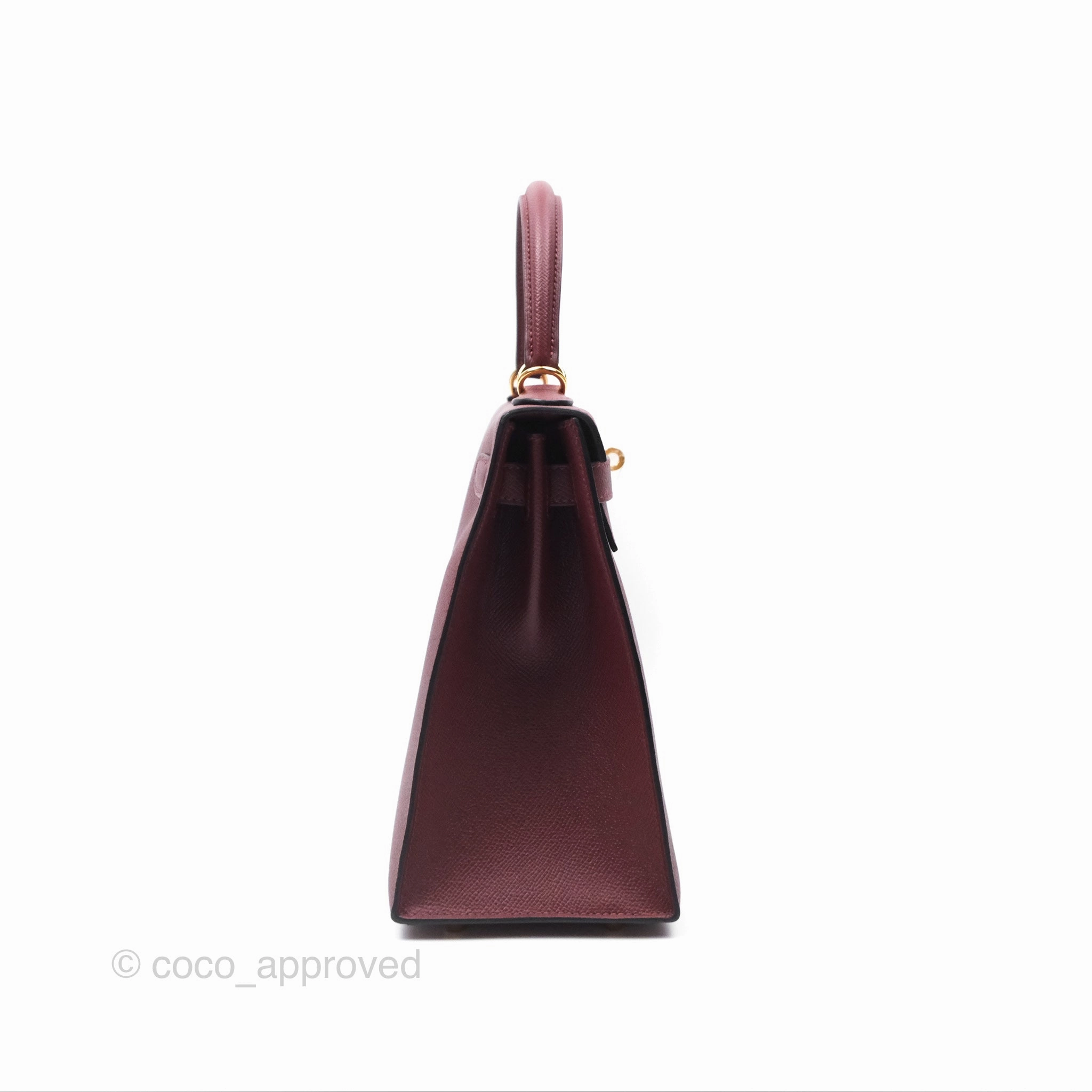 Herms Kelly 28 Sellier Rouge Epsom Gold Hardware