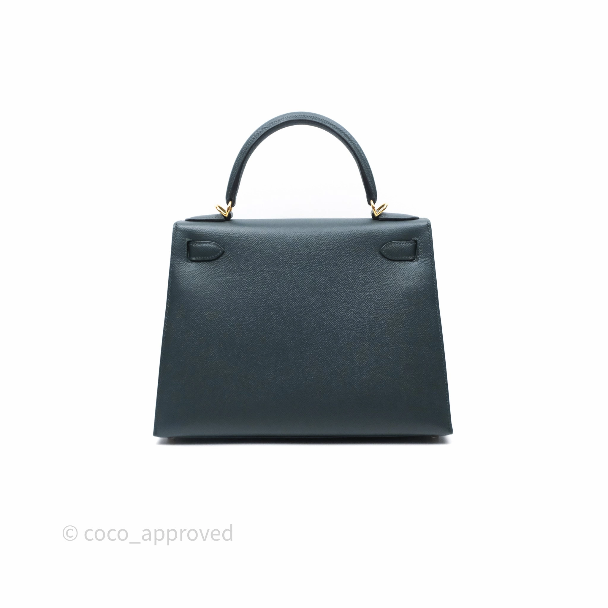 Herms Kelly 28 Sellier Vert Cypres 6O Epsom Gold Hardware