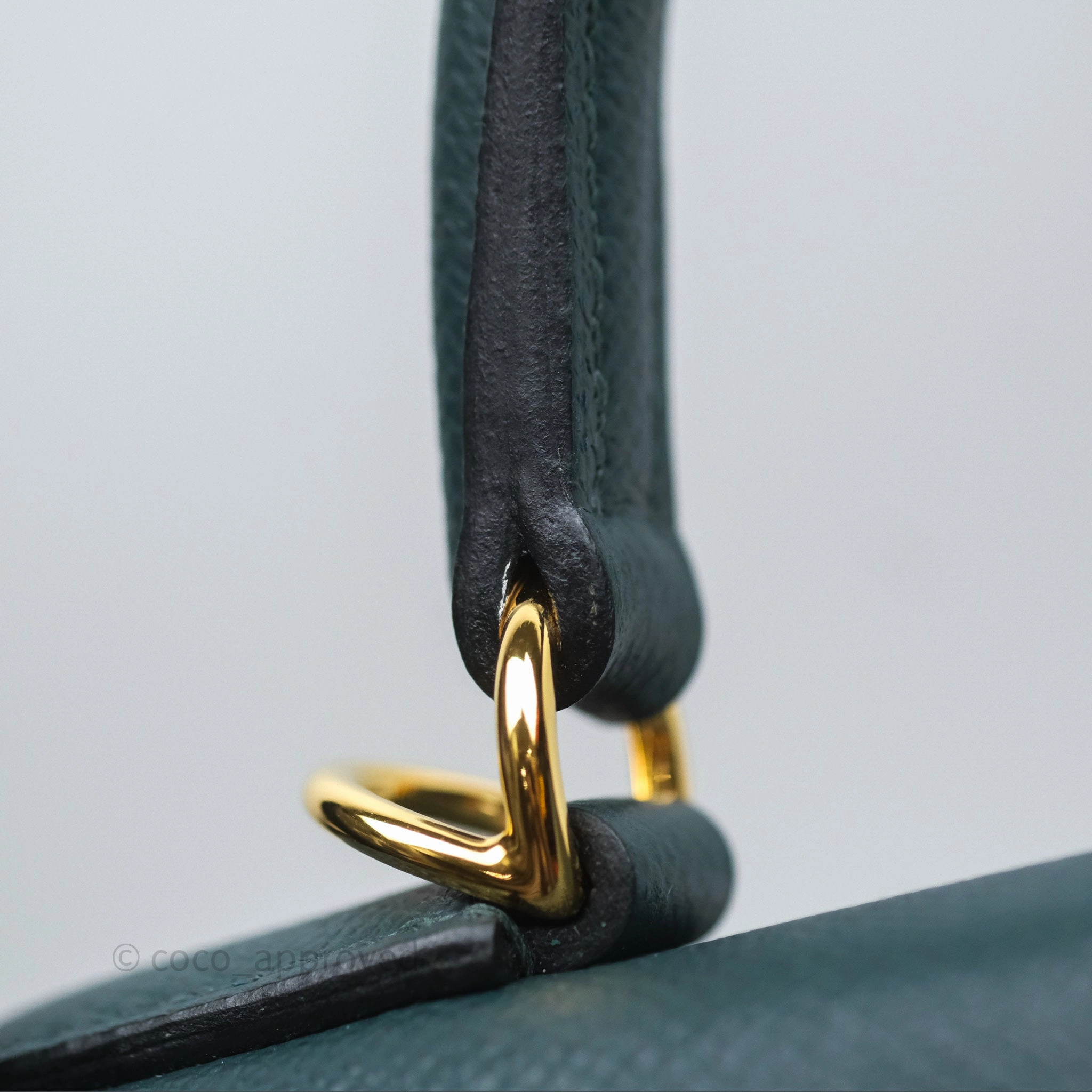 Herms Kelly 28 Sellier Vert Cypres 6O Epsom Gold Hardware