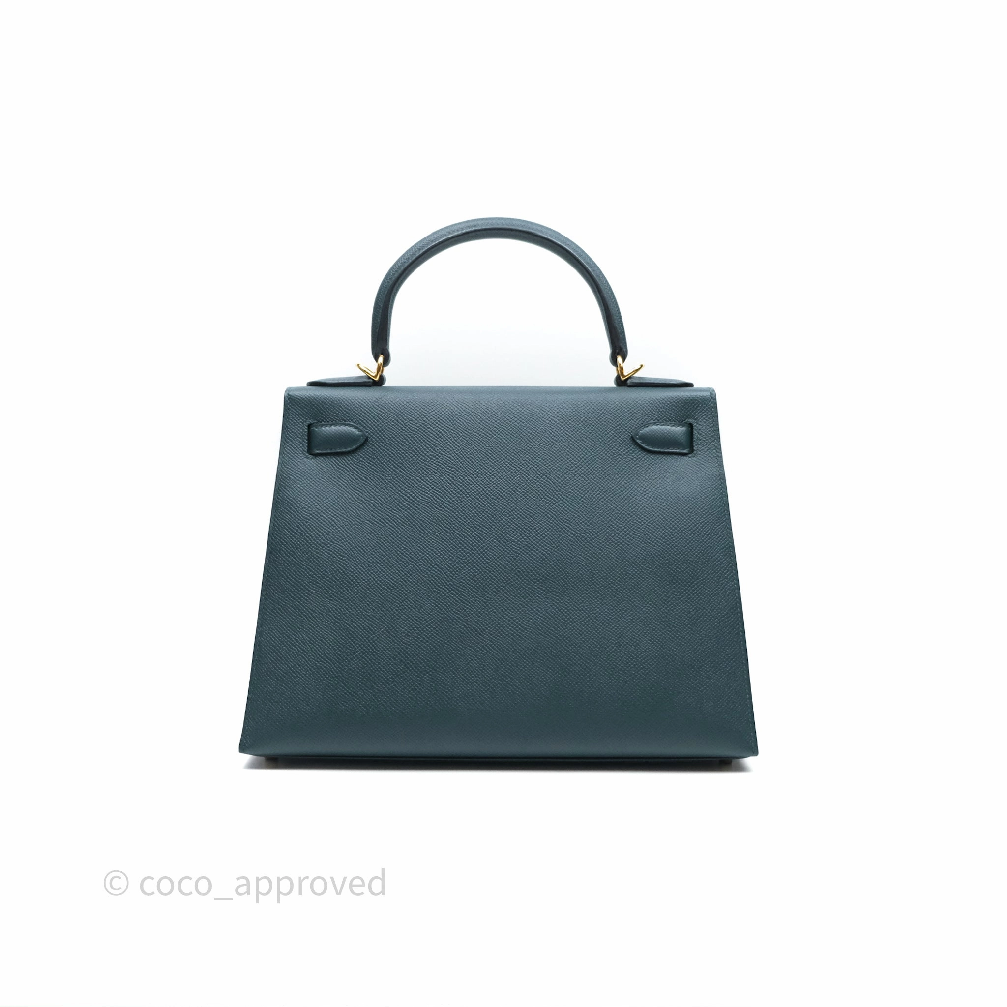 Herms Kelly 28 Sellier Vert Cypres 6O Epsom Gold Hardware