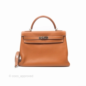 Herms Kelly 32 Retourne Gold Togo Palladium Hardware