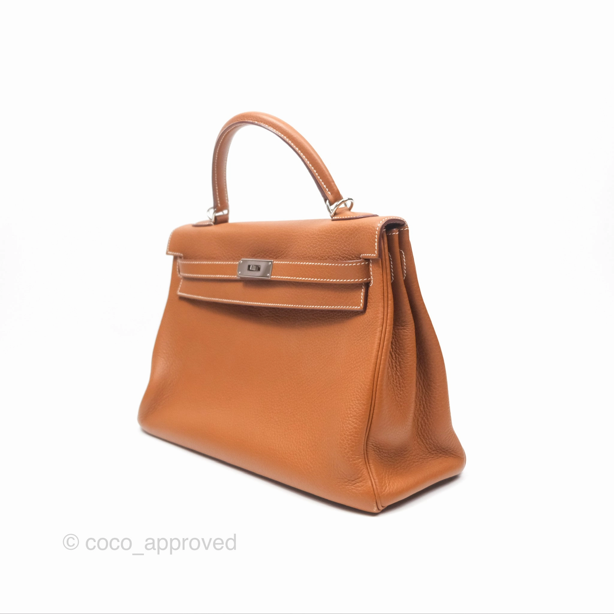 Herms Kelly 32 Retourne Gold Togo Palladium Hardware