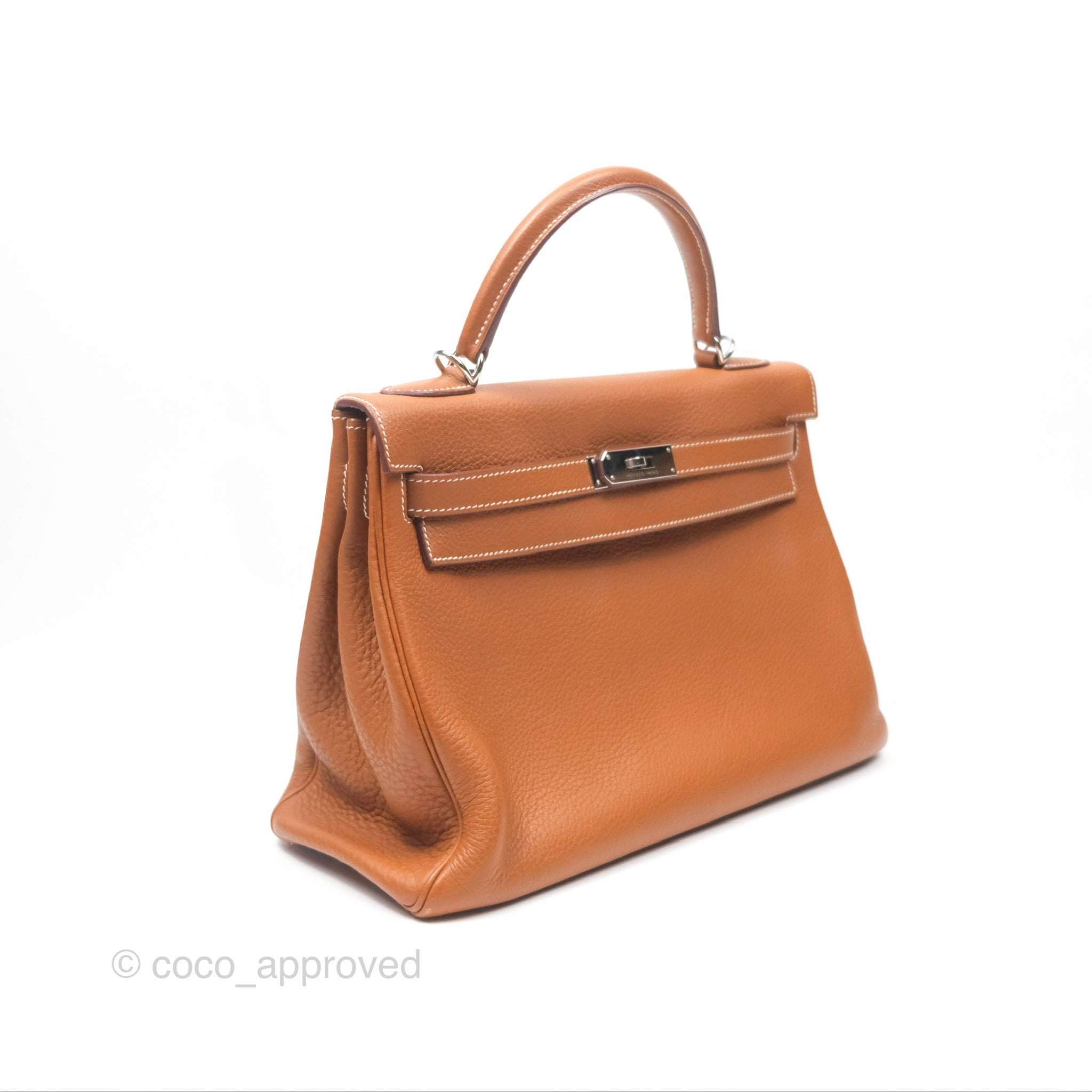Herms Kelly 32 Retourne Gold Togo Palladium Hardware