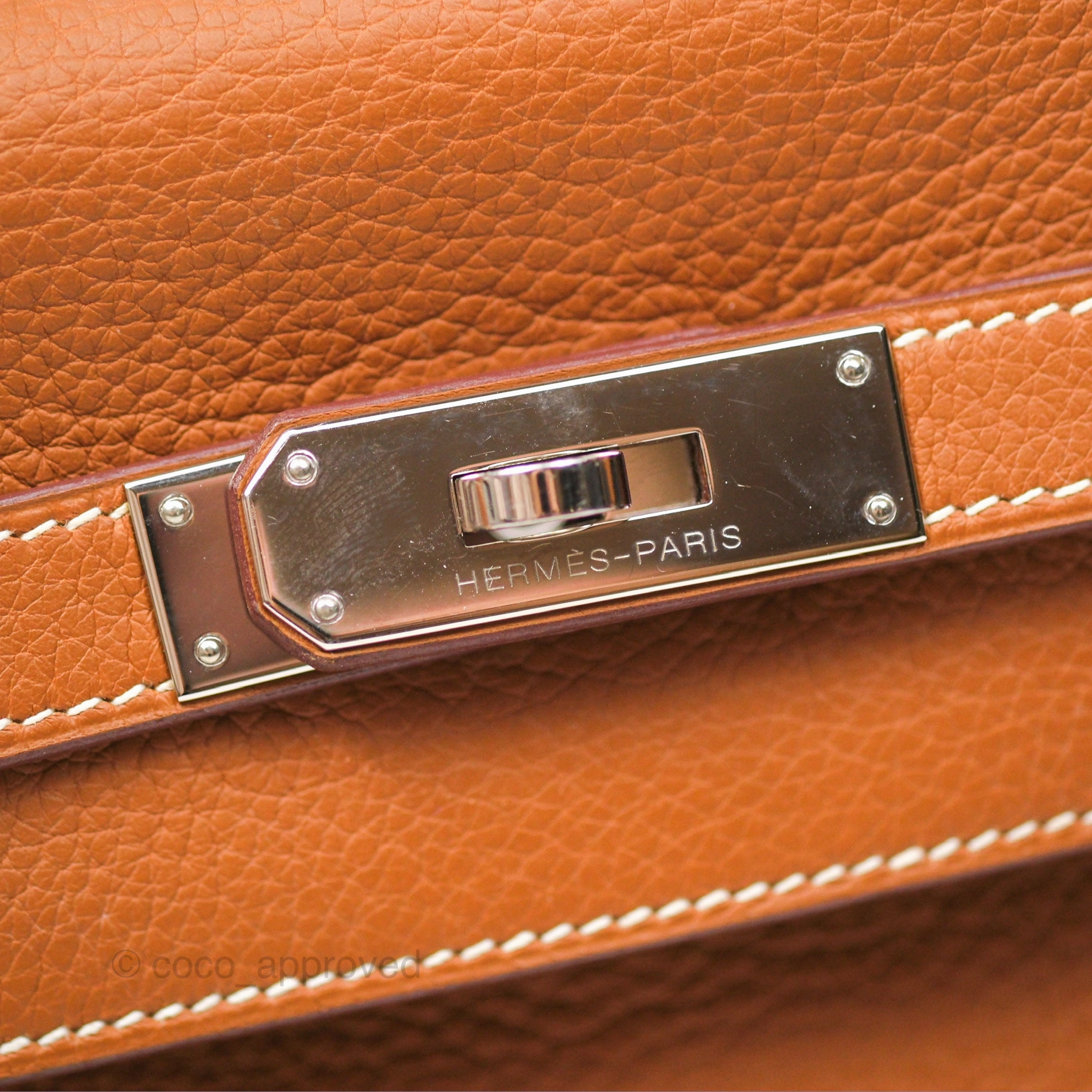 Herms Kelly 32 Retourne Gold Togo Palladium Hardware