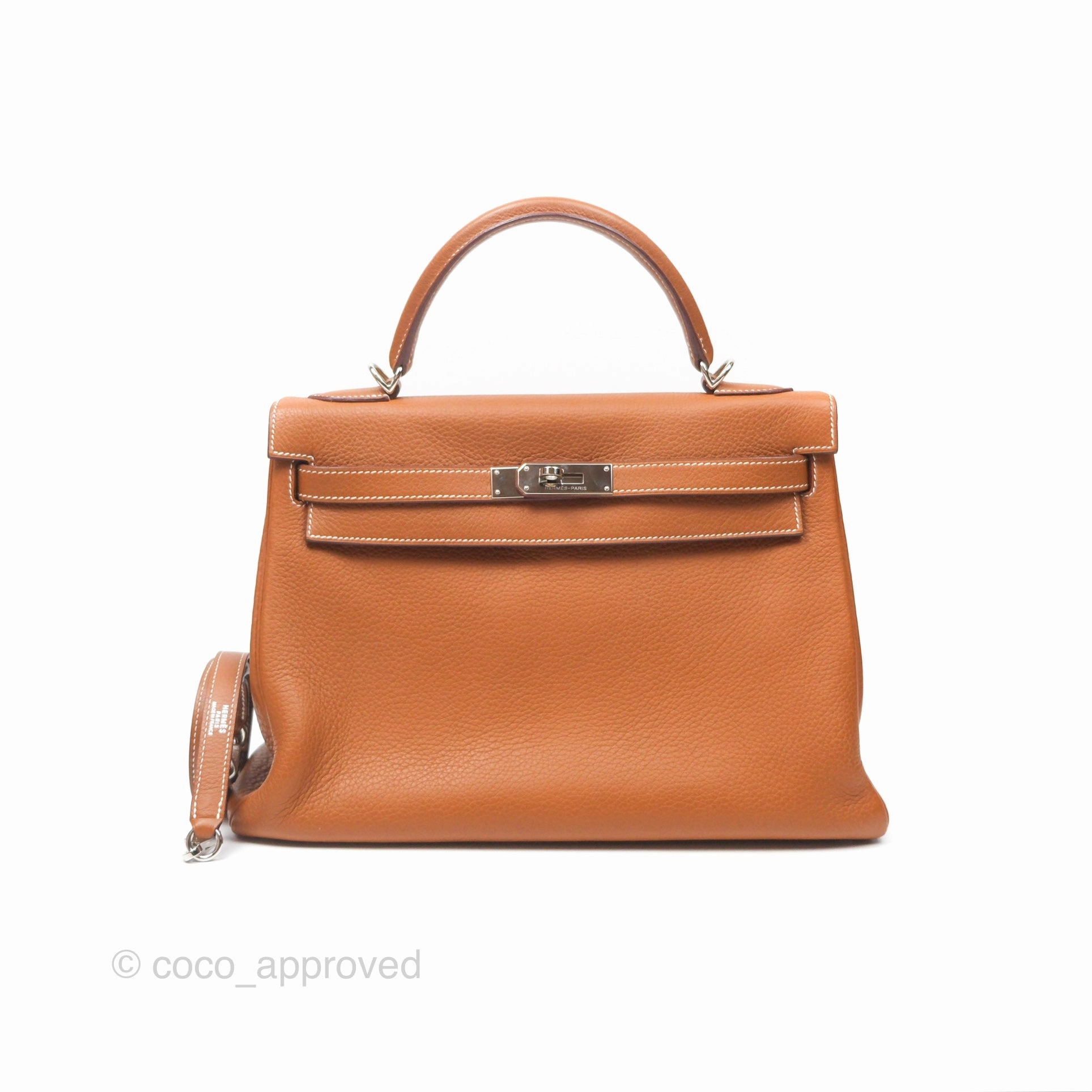Herms Kelly 32 Retourne Gold Togo Palladium Hardware
