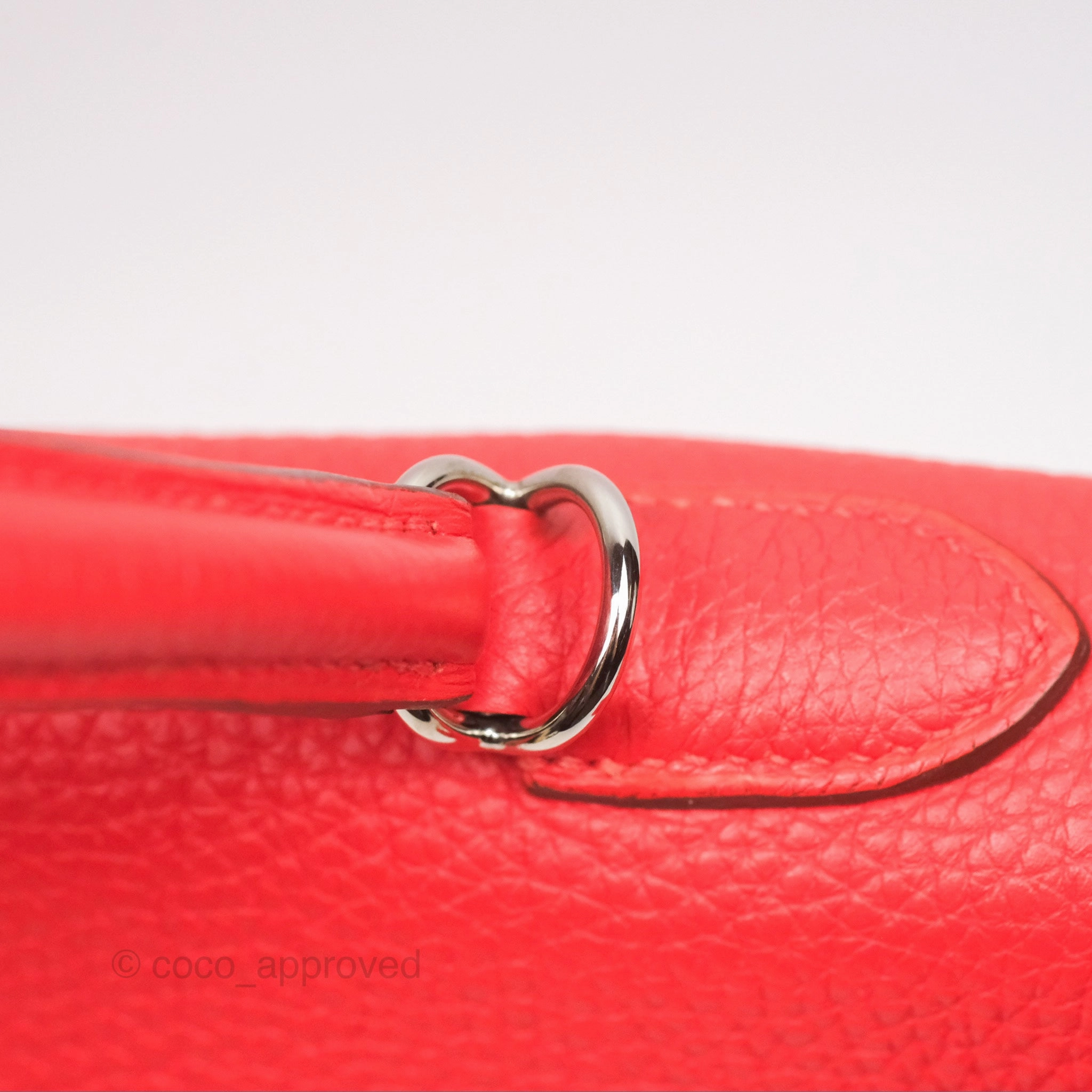 Herms Kelly 32 Retourne Rose Jaipur Clemence Palladium Hardware