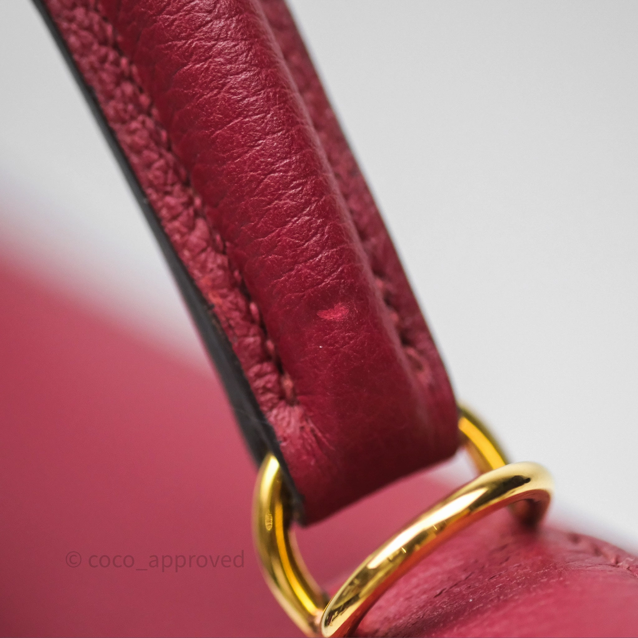 Herms Kelly 32 Retourne Rouge Grenat K1 Togo Gold Hardware