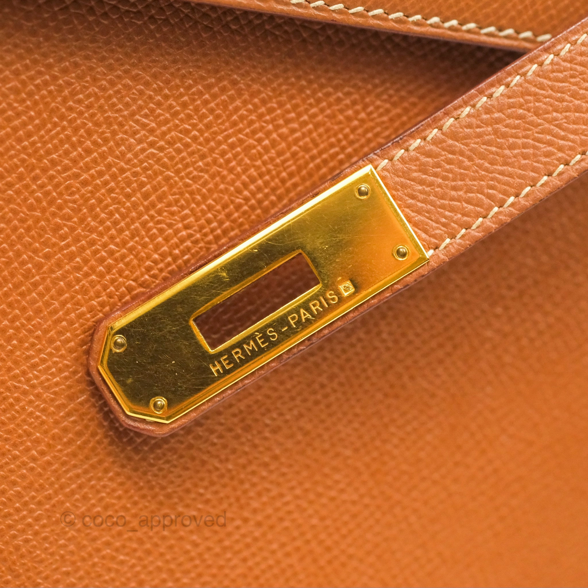 Herms Kelly 32 Sellier Gold Epsom Gold Hardware