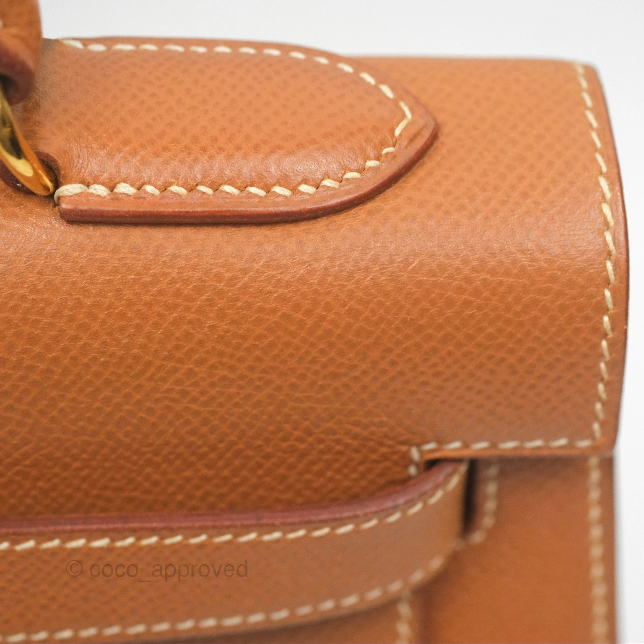 Herms Kelly 32 Sellier Gold Epsom Gold Hardware