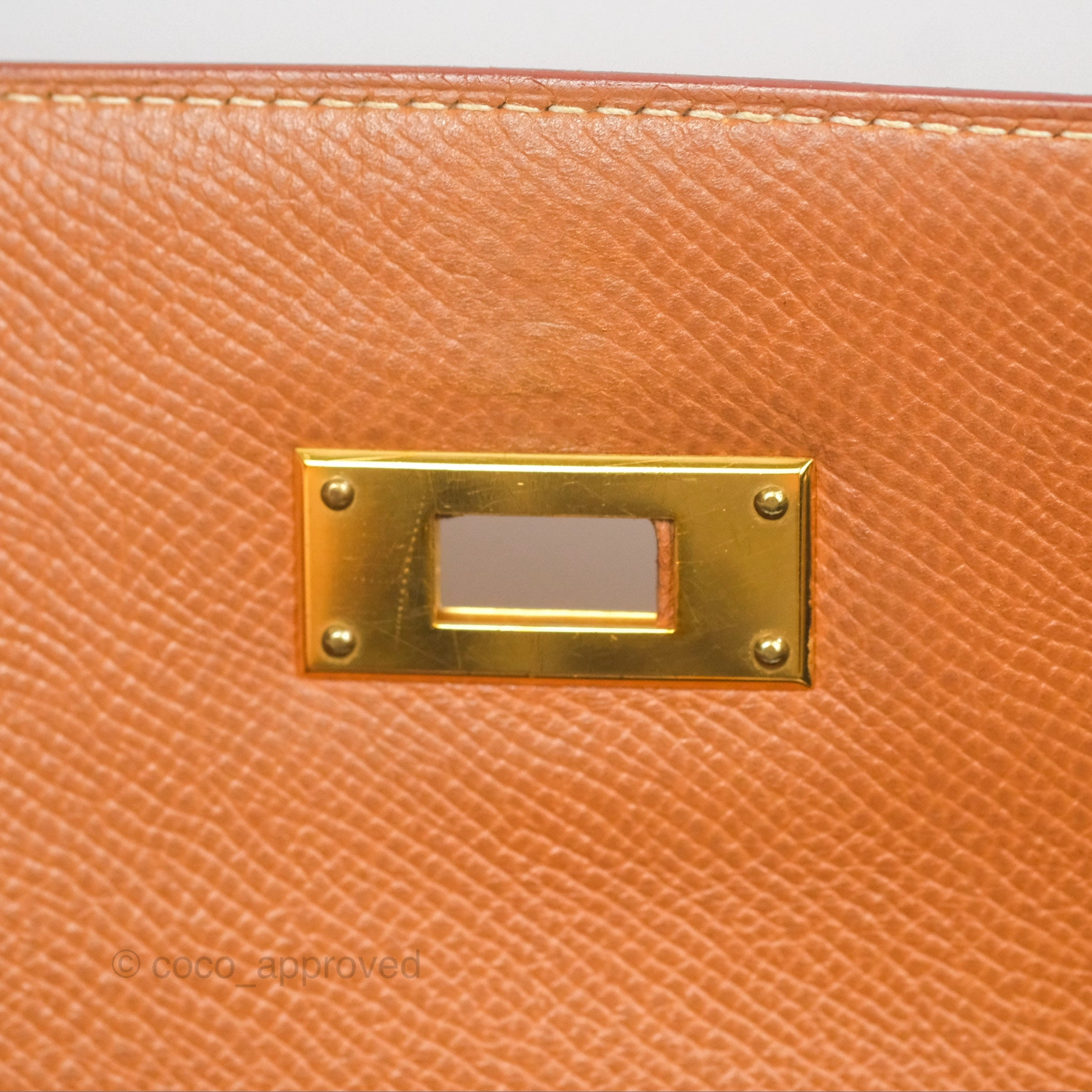 Herms Kelly 32 Sellier Gold Epsom Gold Hardware