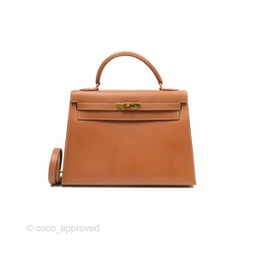 Herms Kelly 32 Sellier Gold Epsom Gold Hardware