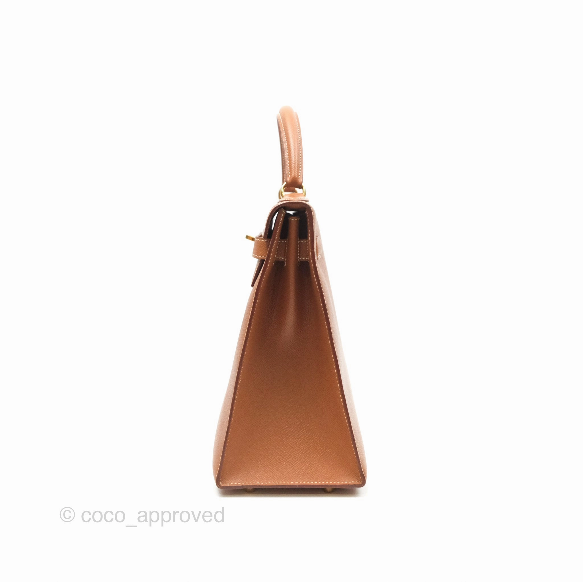 Herms Kelly 32 Sellier Gold Epsom Gold Hardware