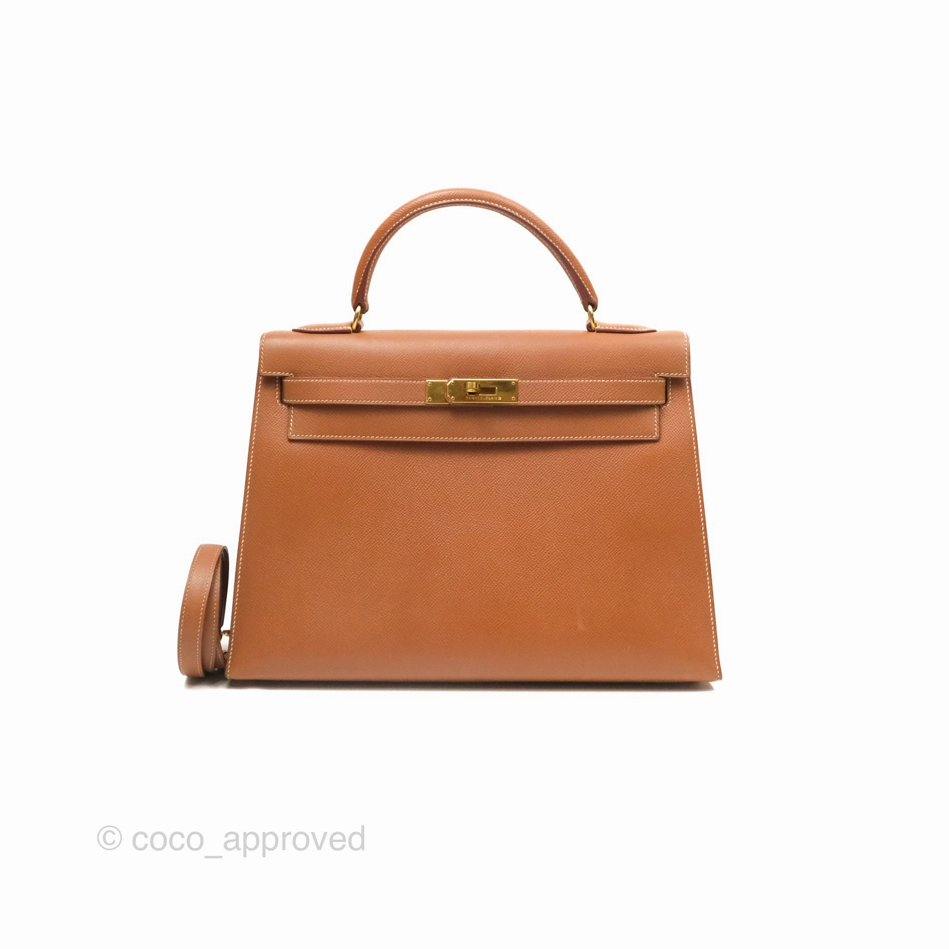 Herms Kelly 32 Sellier Gold Epsom Gold Hardware