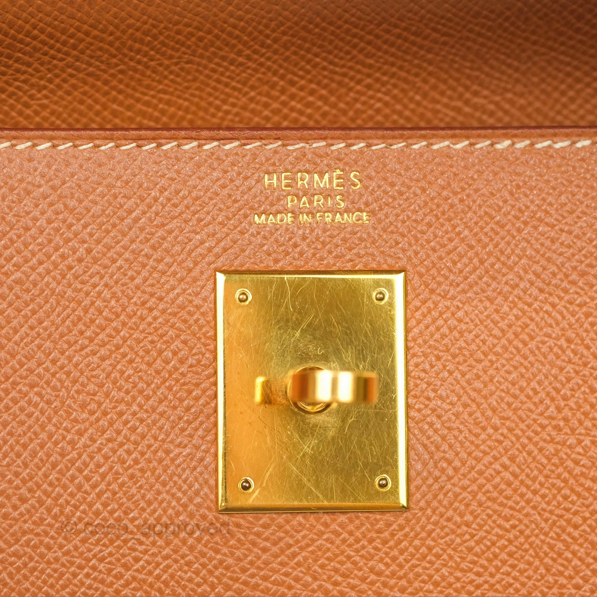 Herms Kelly 32 Sellier Gold Epsom Gold Hardware